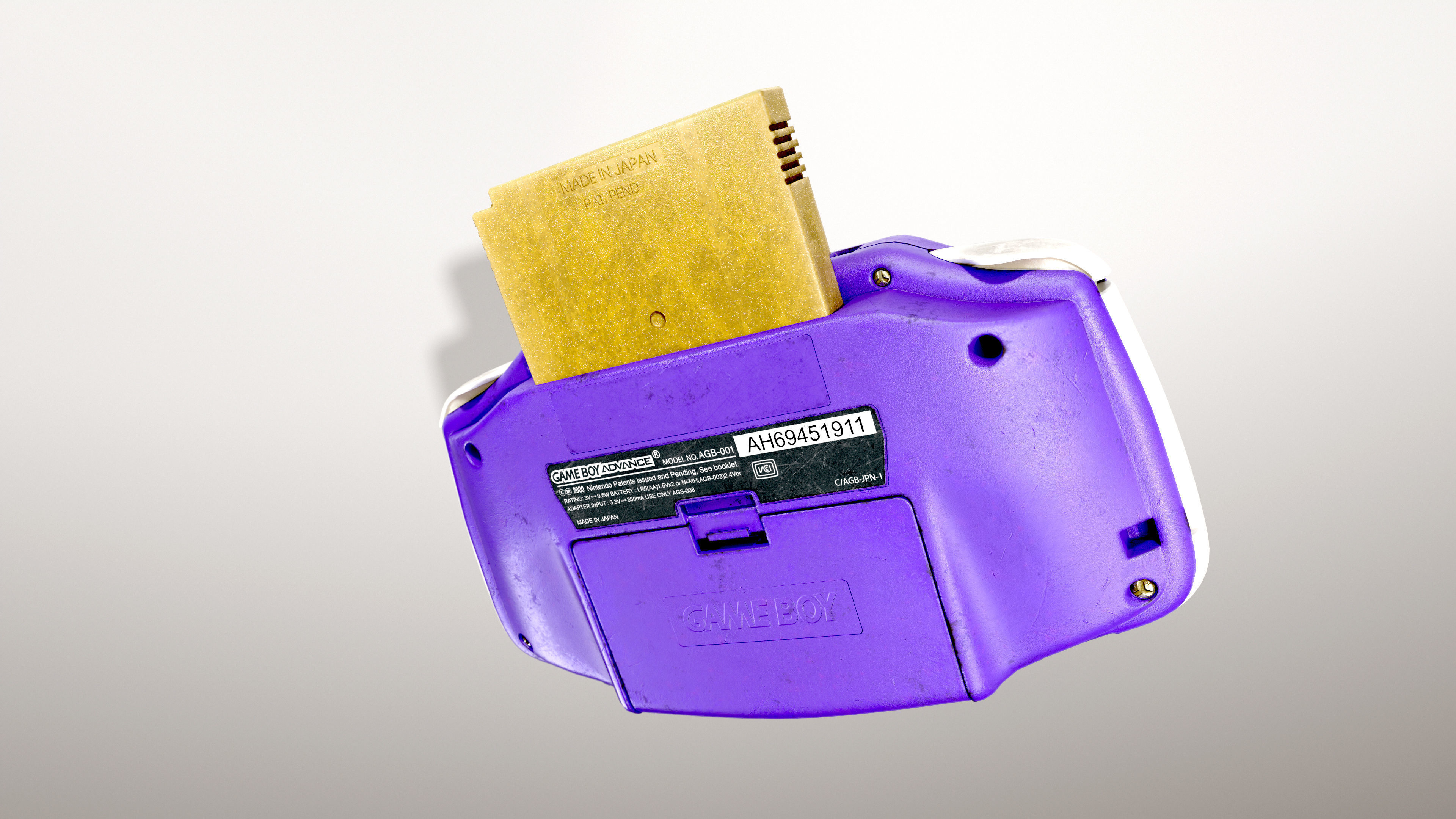Gameboy Advance plus Pokemon Gold Cartridge Low-poly 3D model_2