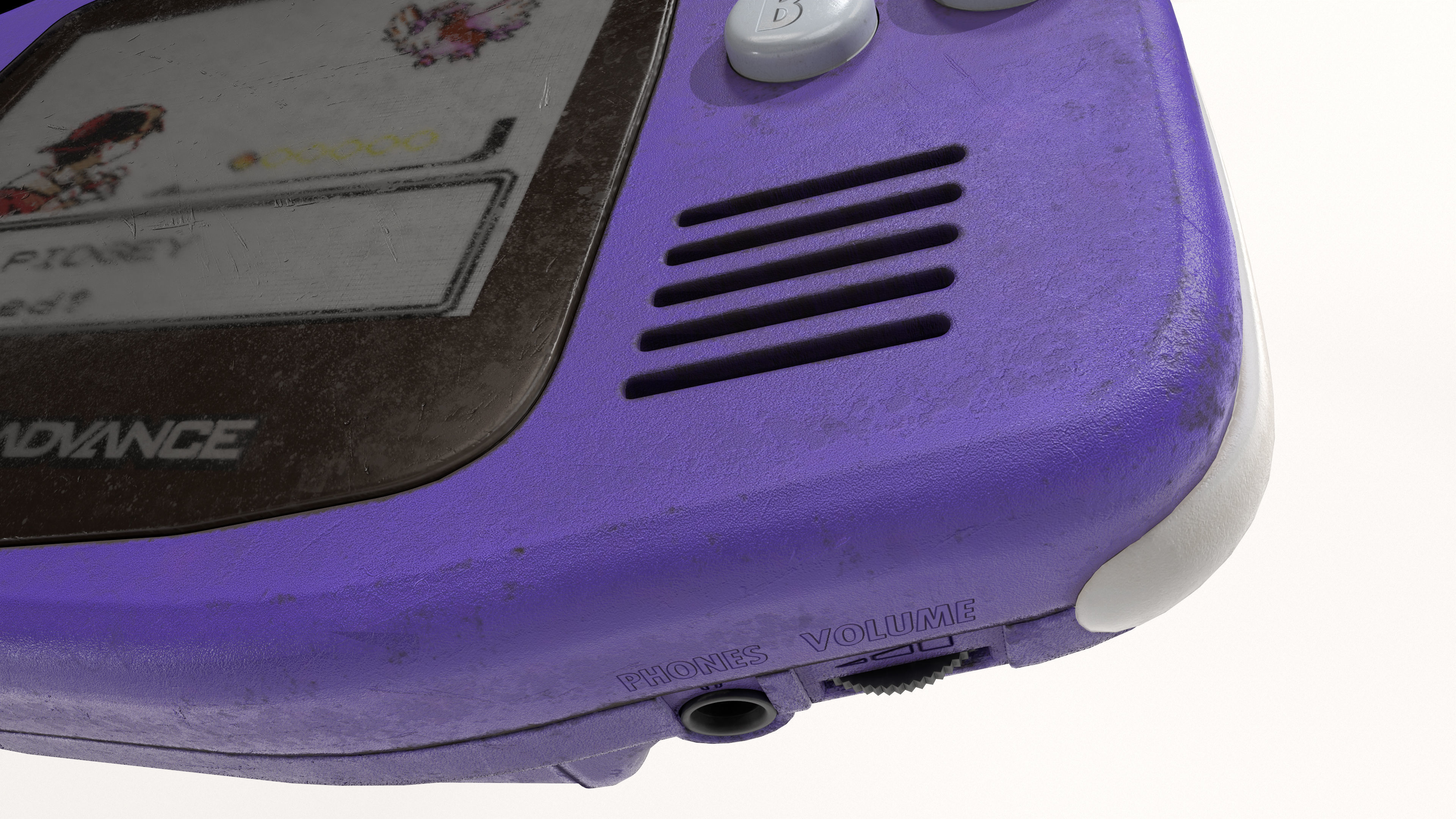 Gameboy Advance plus Pokemon Gold Cartridge Low-poly 3D model_4