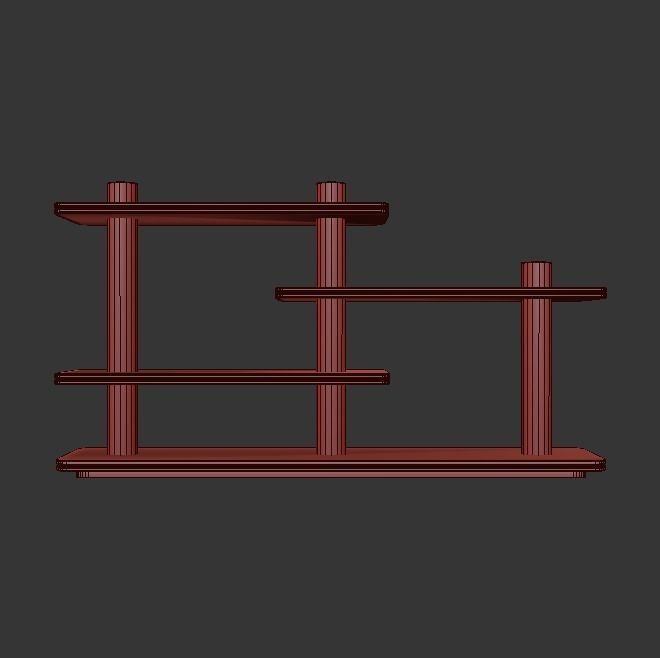 SCALA DOUBLE BOOKCASE Low-poly 3D model_2