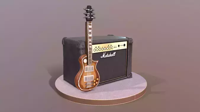 Guitar and Amplifier Musician Cake