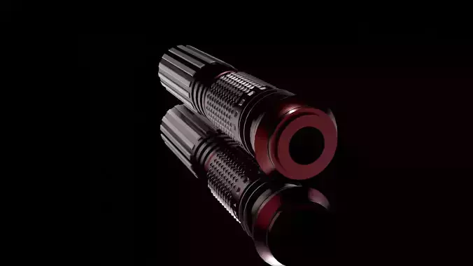 Scifi Star Wars Lightsaber Red Low-poly 3D model