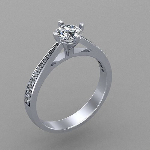 women diamond ring 3D print model