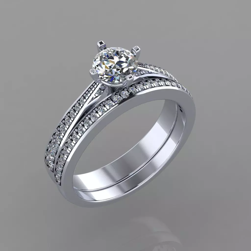diamond ring with band attached  3D print model_0