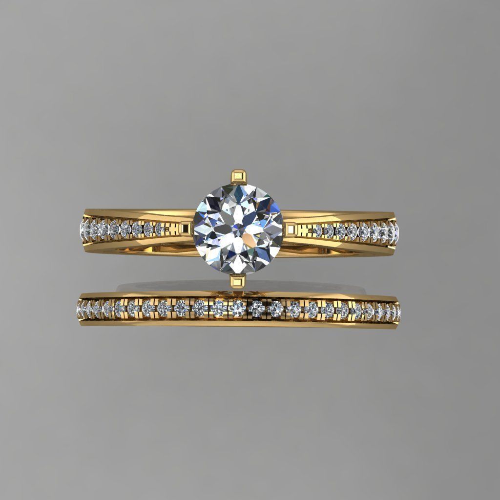 diamond ring with band attached  3D print model_1