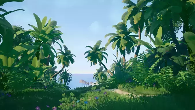 Stylized Environment Series - Tropical Package Low-poly 3D model