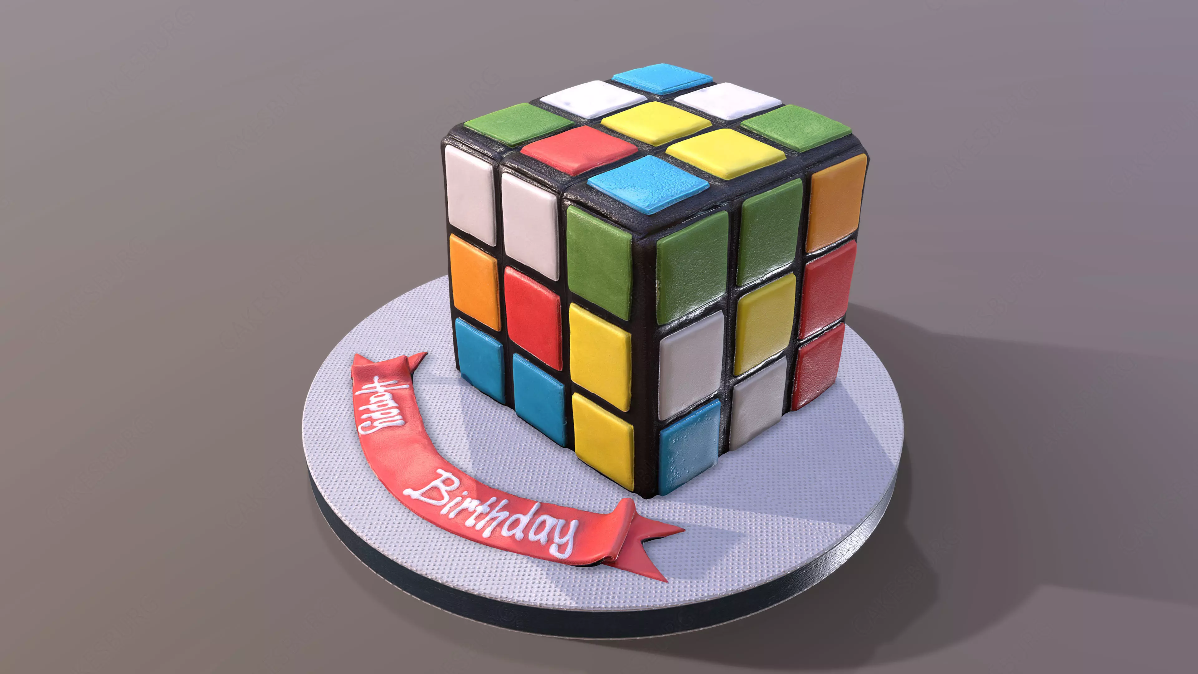 Rubiks Cube Cake Low-poly 3D model