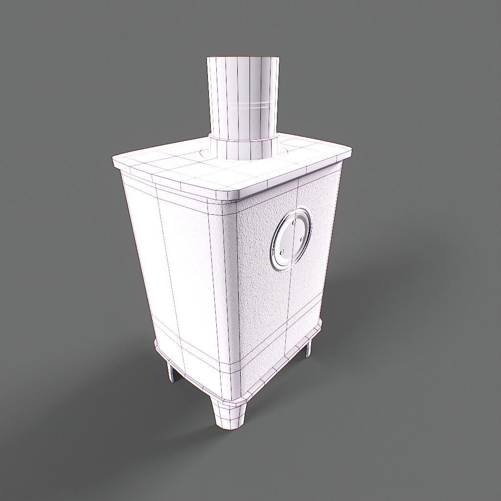 Log Burner Low-poly 3D model_27