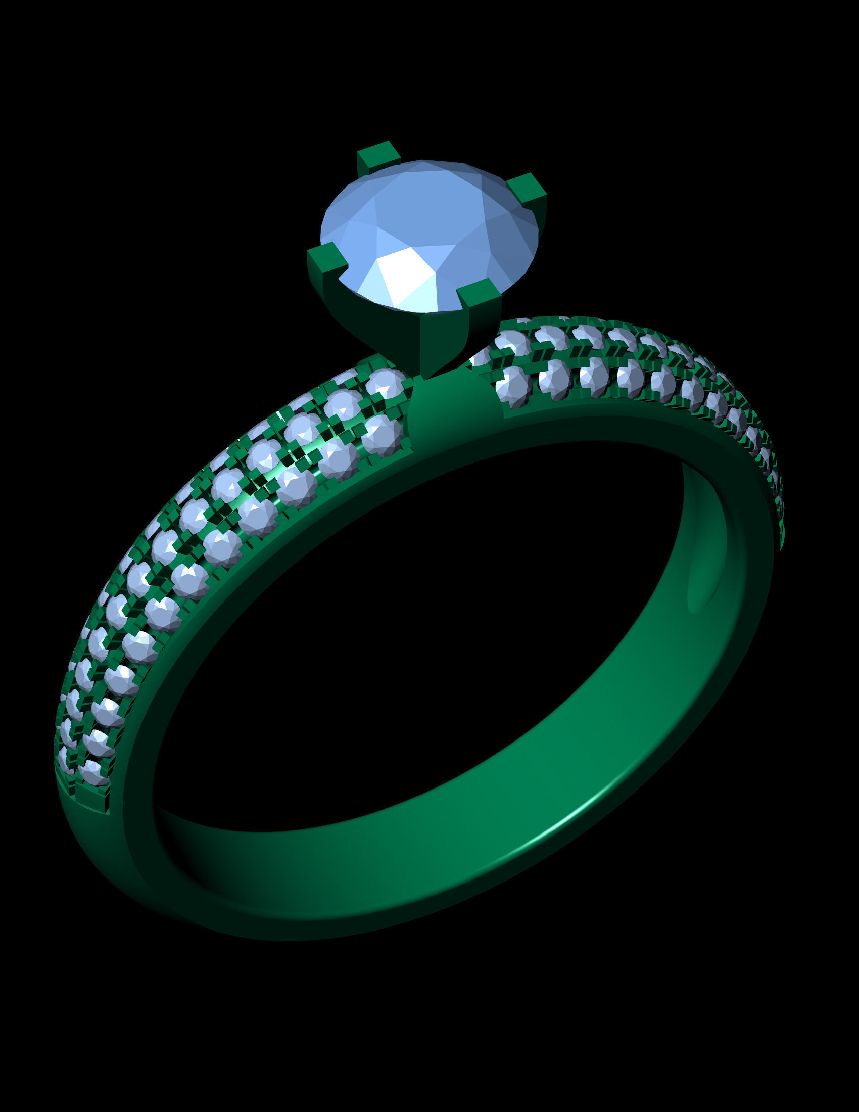 diamond ring 3D print model_3