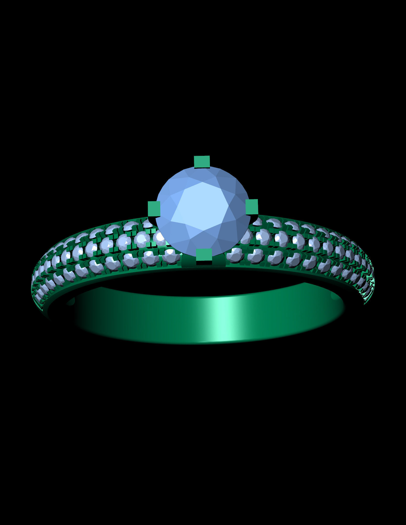diamond ring 3D print model_4