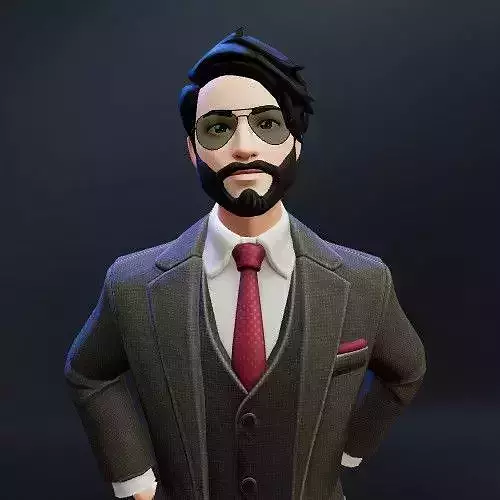 Action Model Man GLB file  Free low-poly 3D model