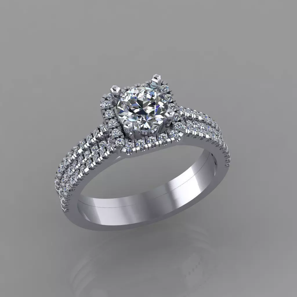 diamond ring 3D print model_0