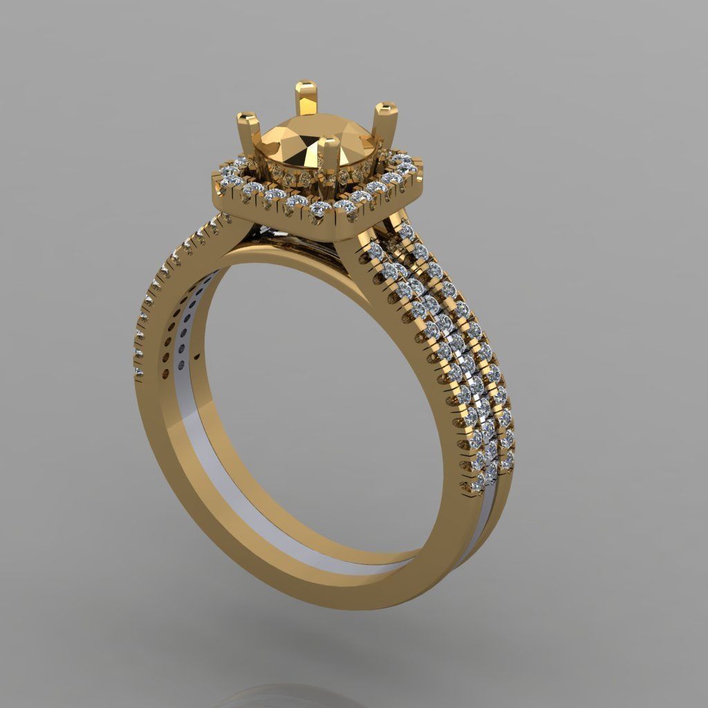diamond ring 3D print model_1