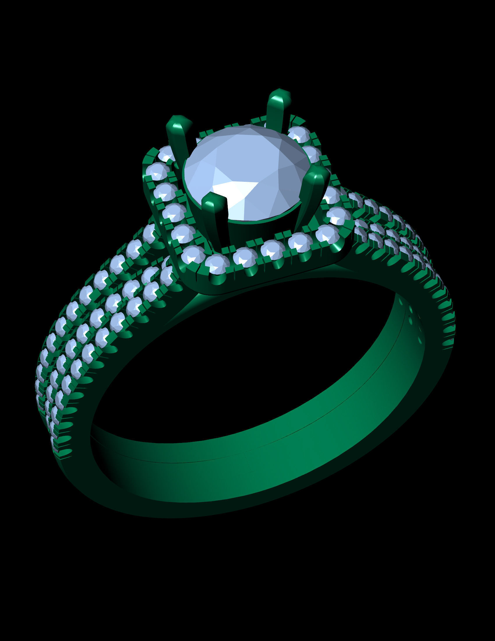 diamond ring 3D print model_4