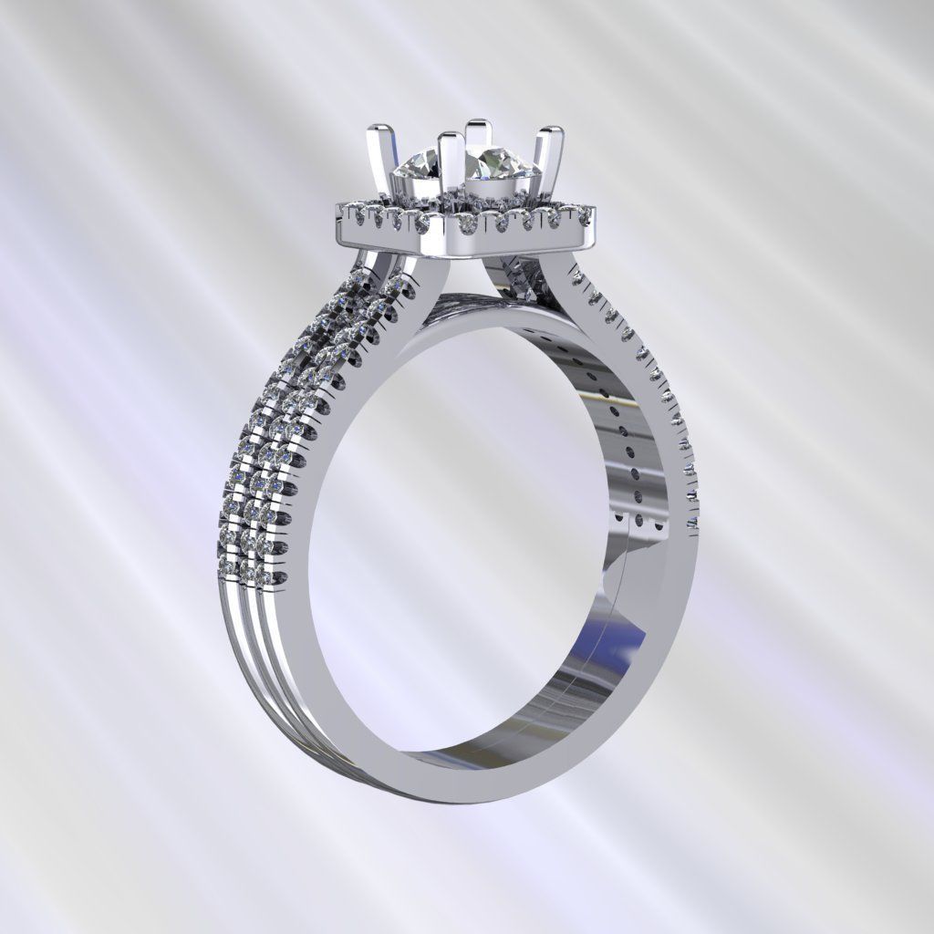 diamond ring 3D print model_2