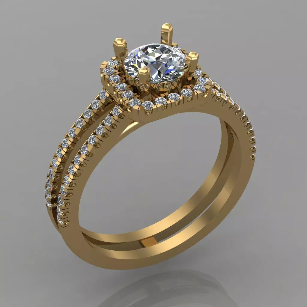 Diamond ring 3D print model_0