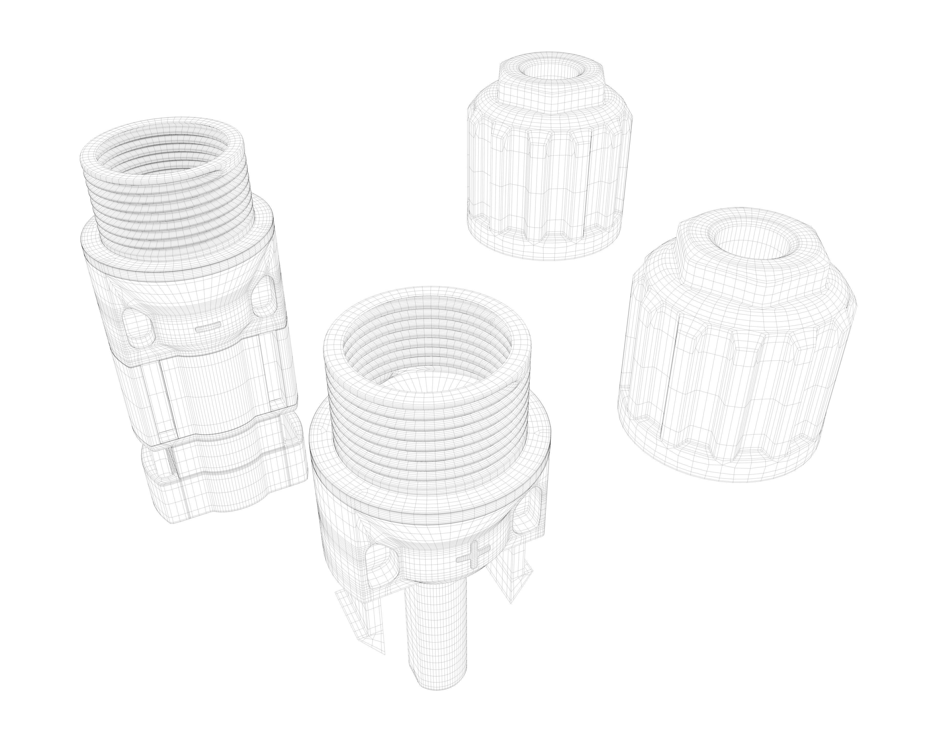 MC4 Solar Panel Connectors 3D model_6