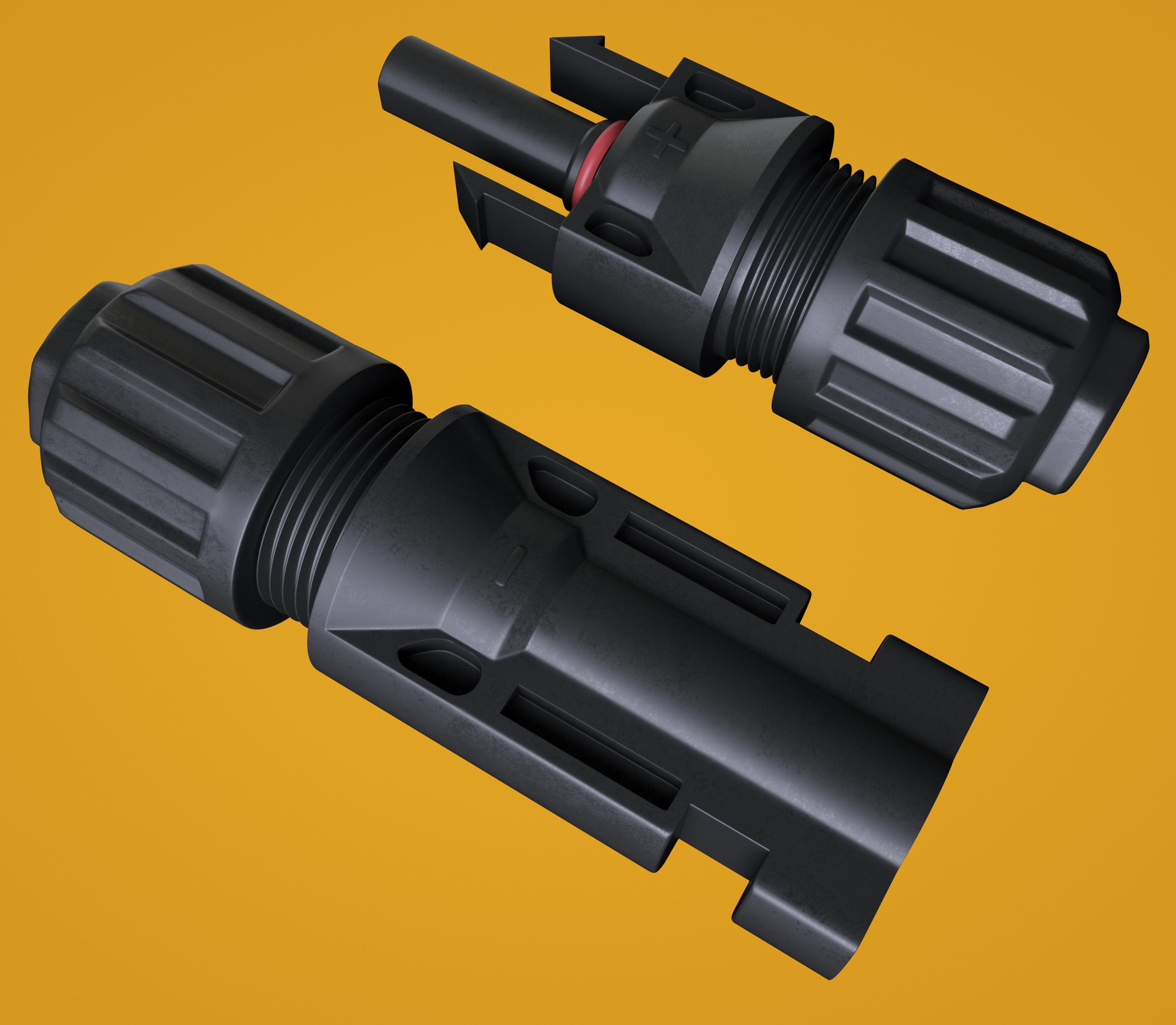 MC4 Solar Panel Connectors 3D model_4