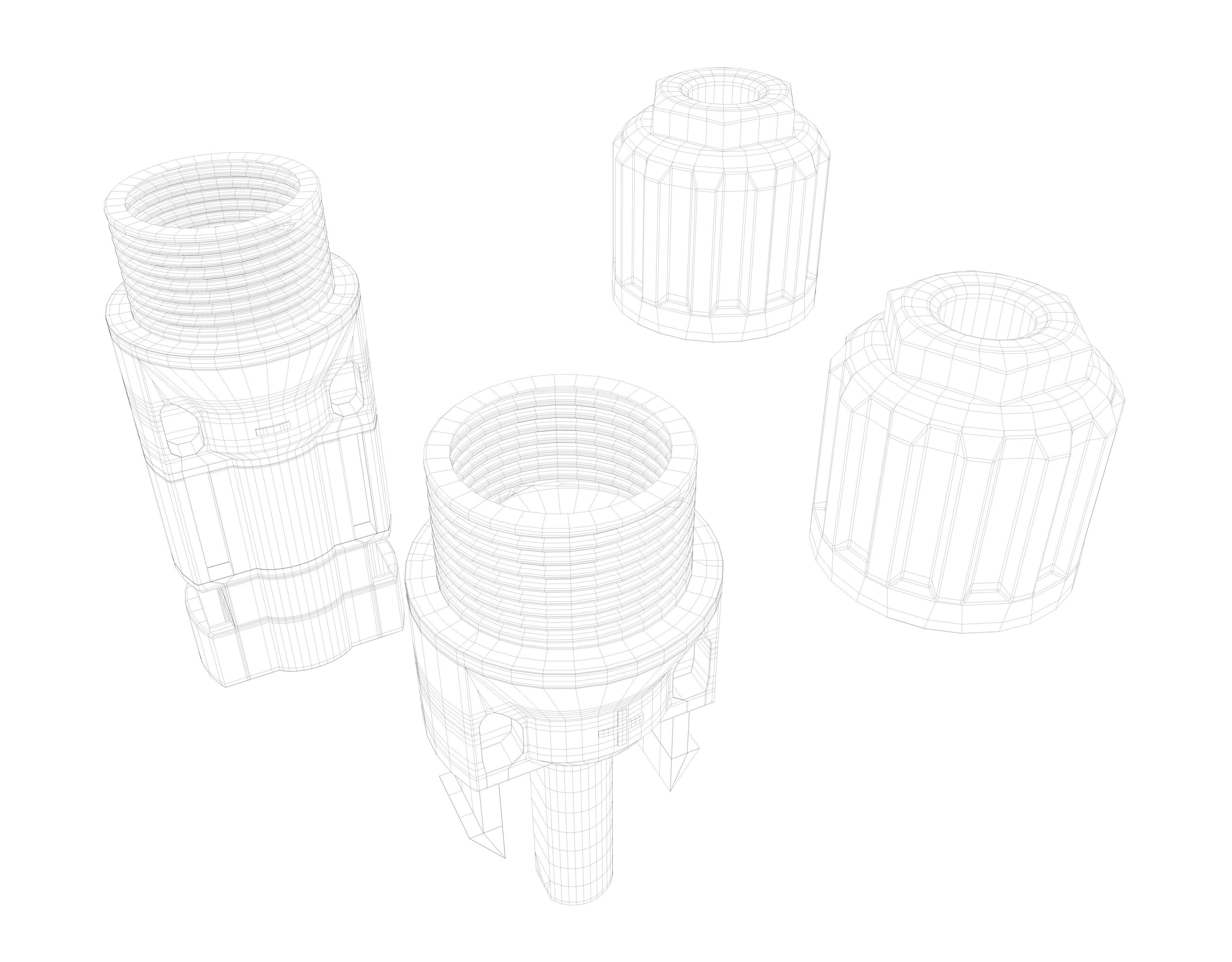 MC4 Solar Panel Connectors 3D model_7