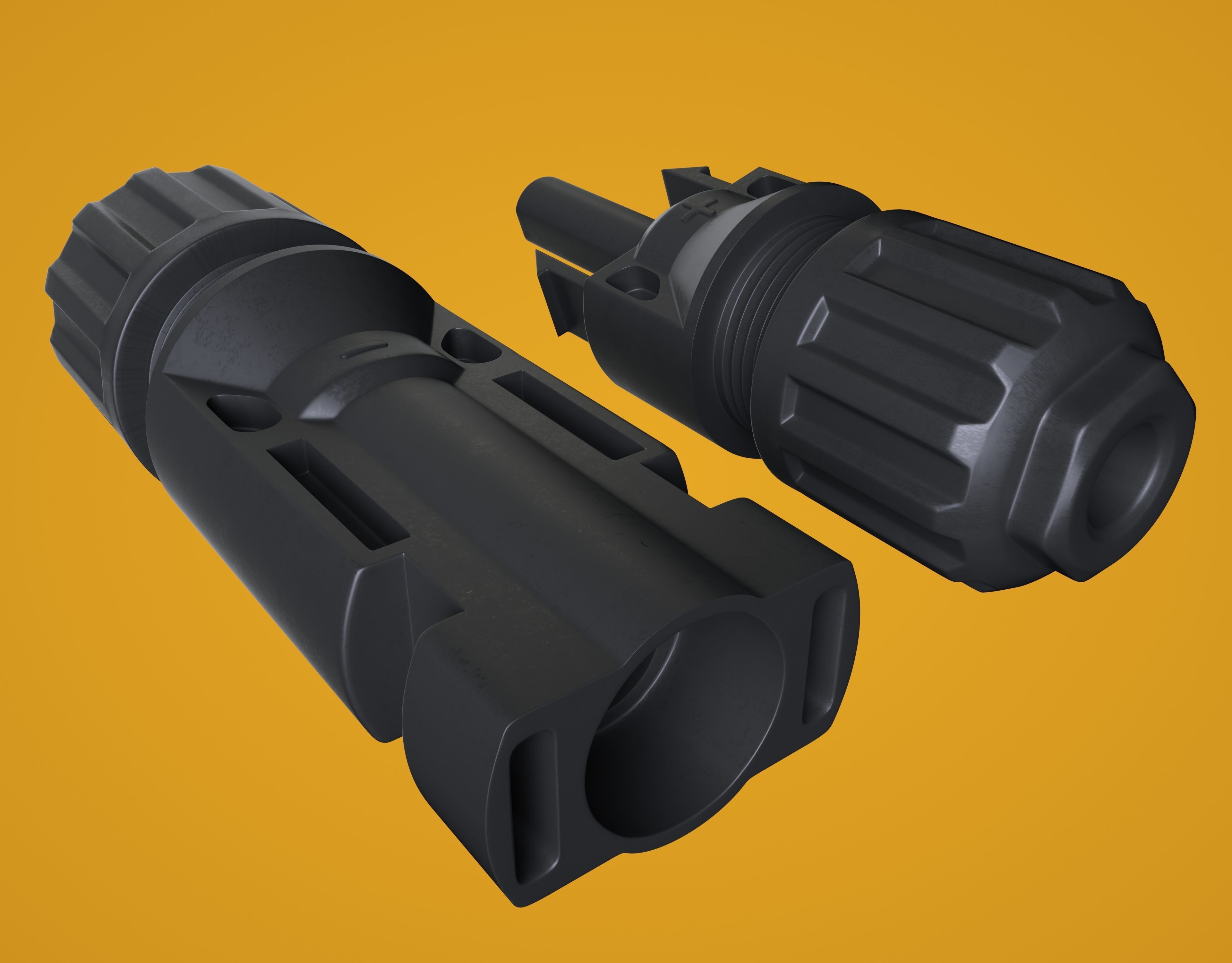 MC4 Solar Panel Connectors 3D model_5