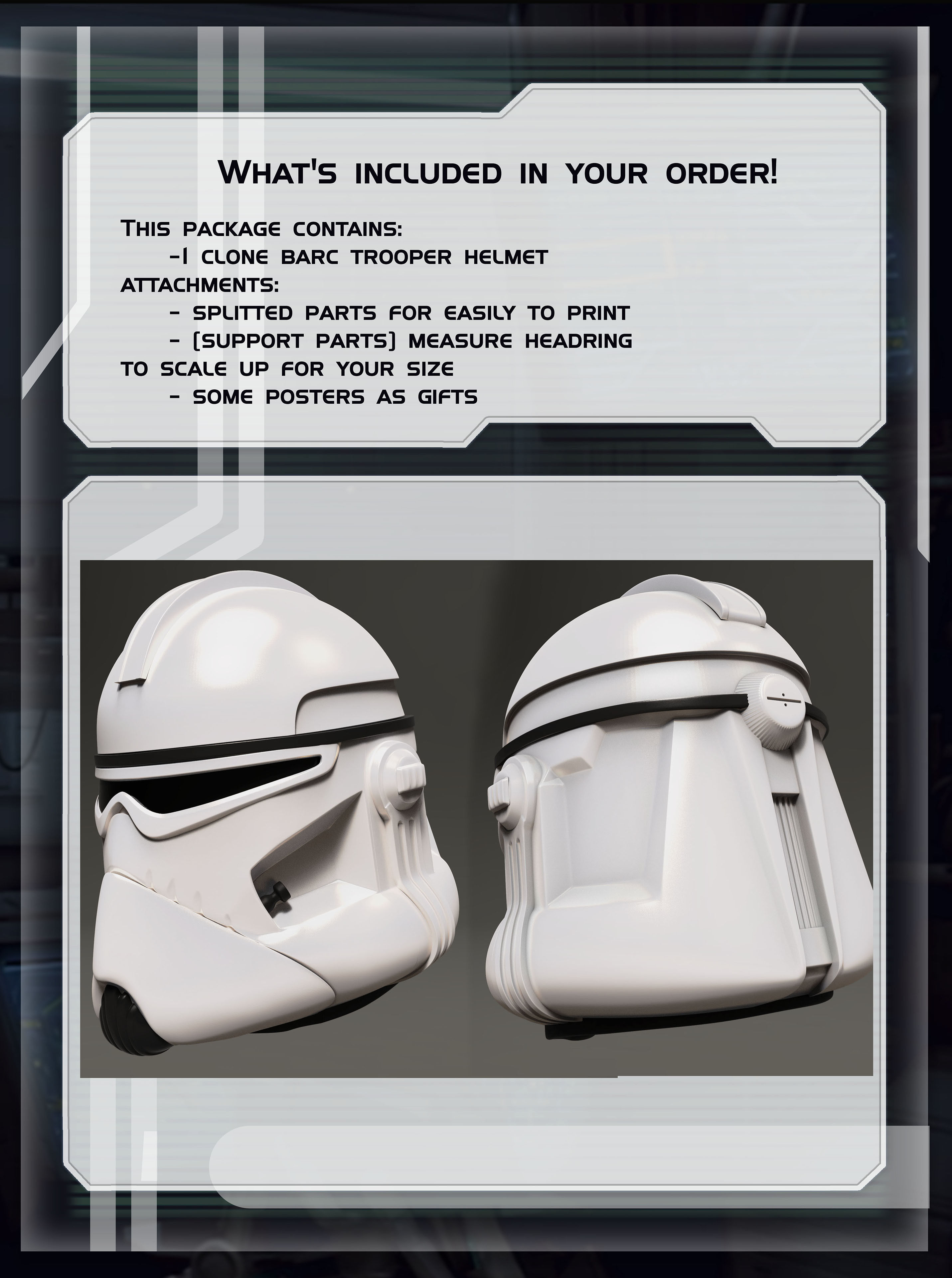 star wars 3d printable BARC trooper wearable helmet for cosplay 3D print model_3