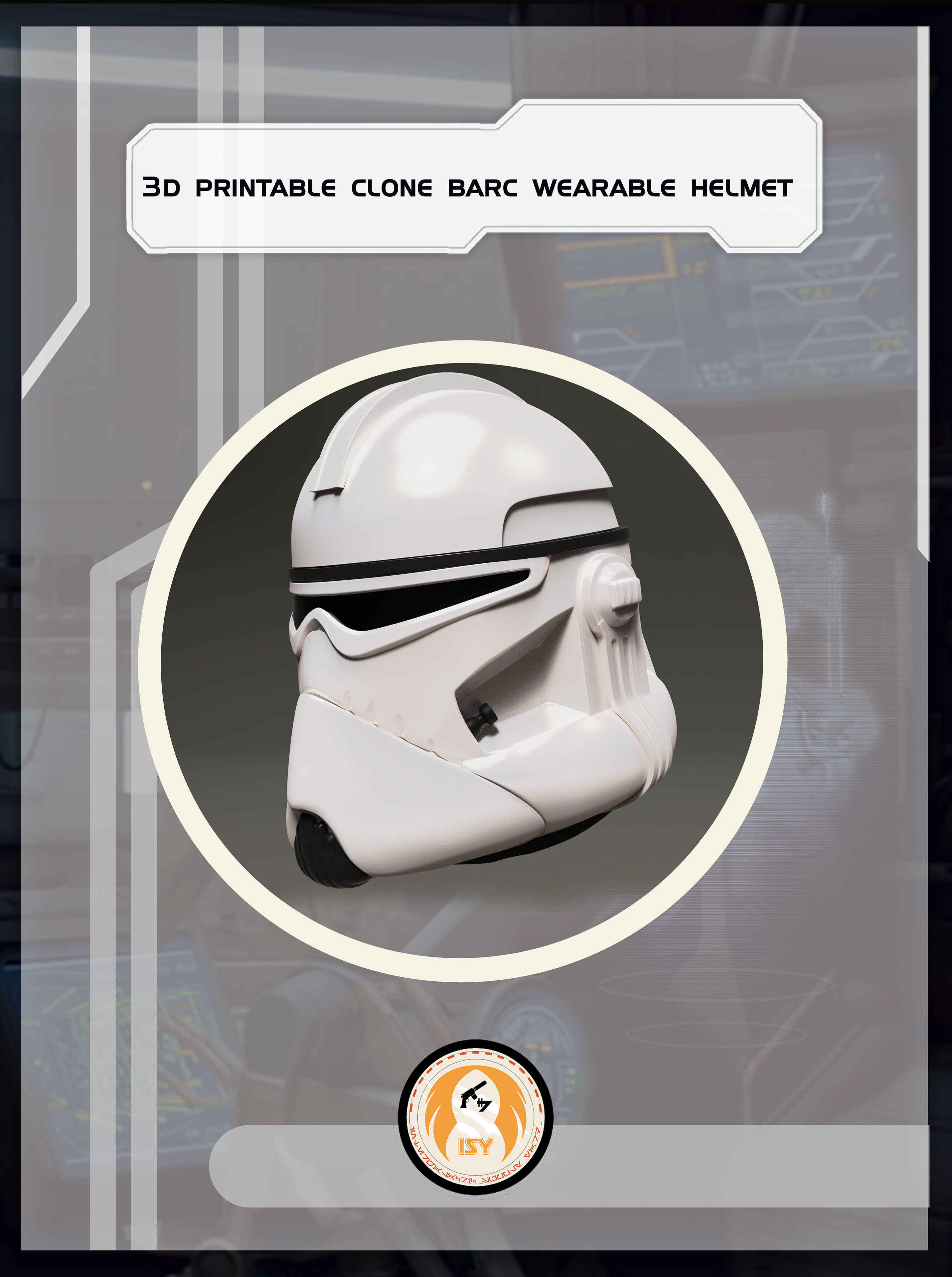 star wars 3d printable BARC trooper wearable helmet for cosplay 3D print model_1