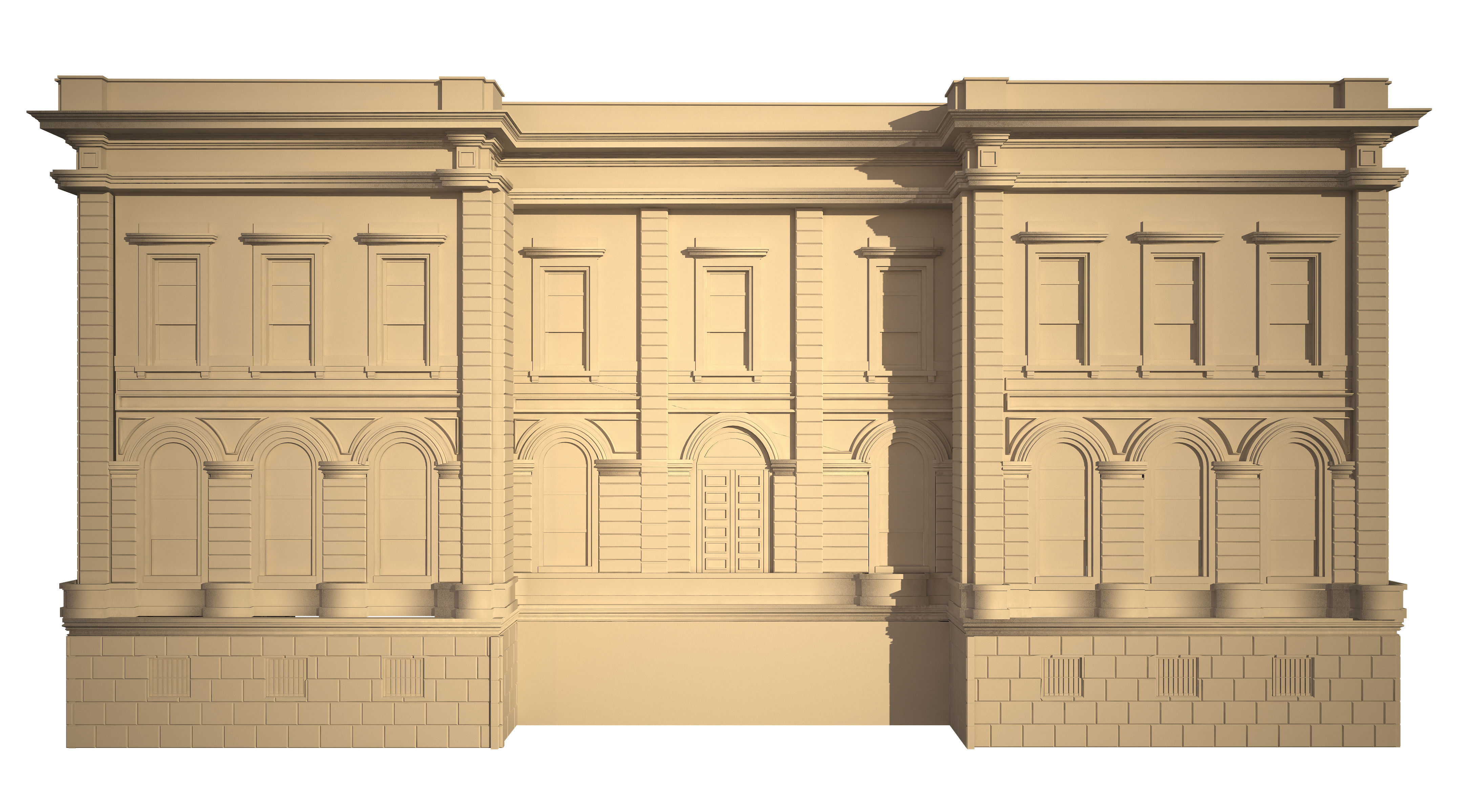 Macka Military Police Station Historical Building 3D model_4