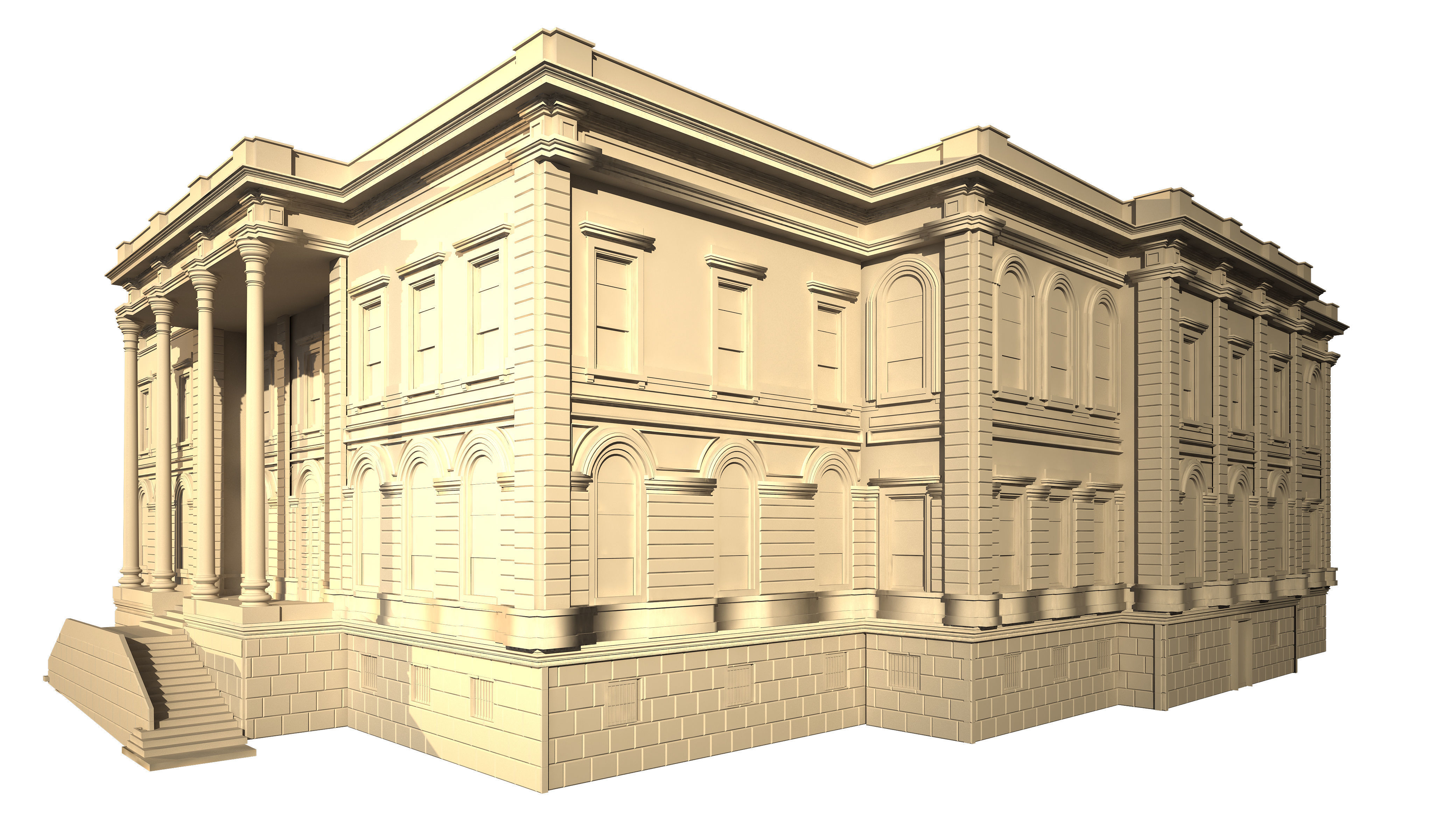 Macka Military Police Station Historical Building 3D model_3