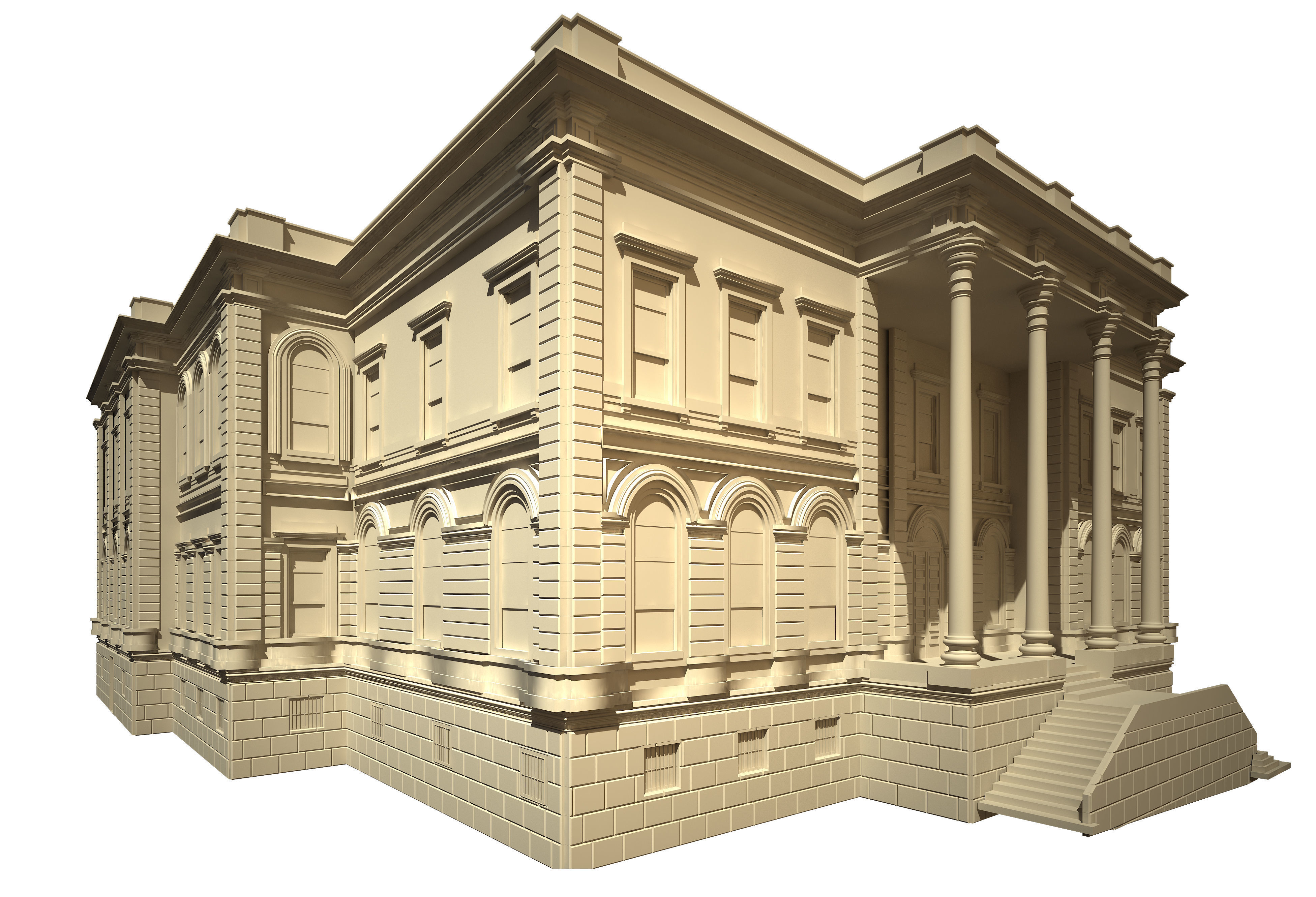Macka Military Police Station Historical Building 3D model_1