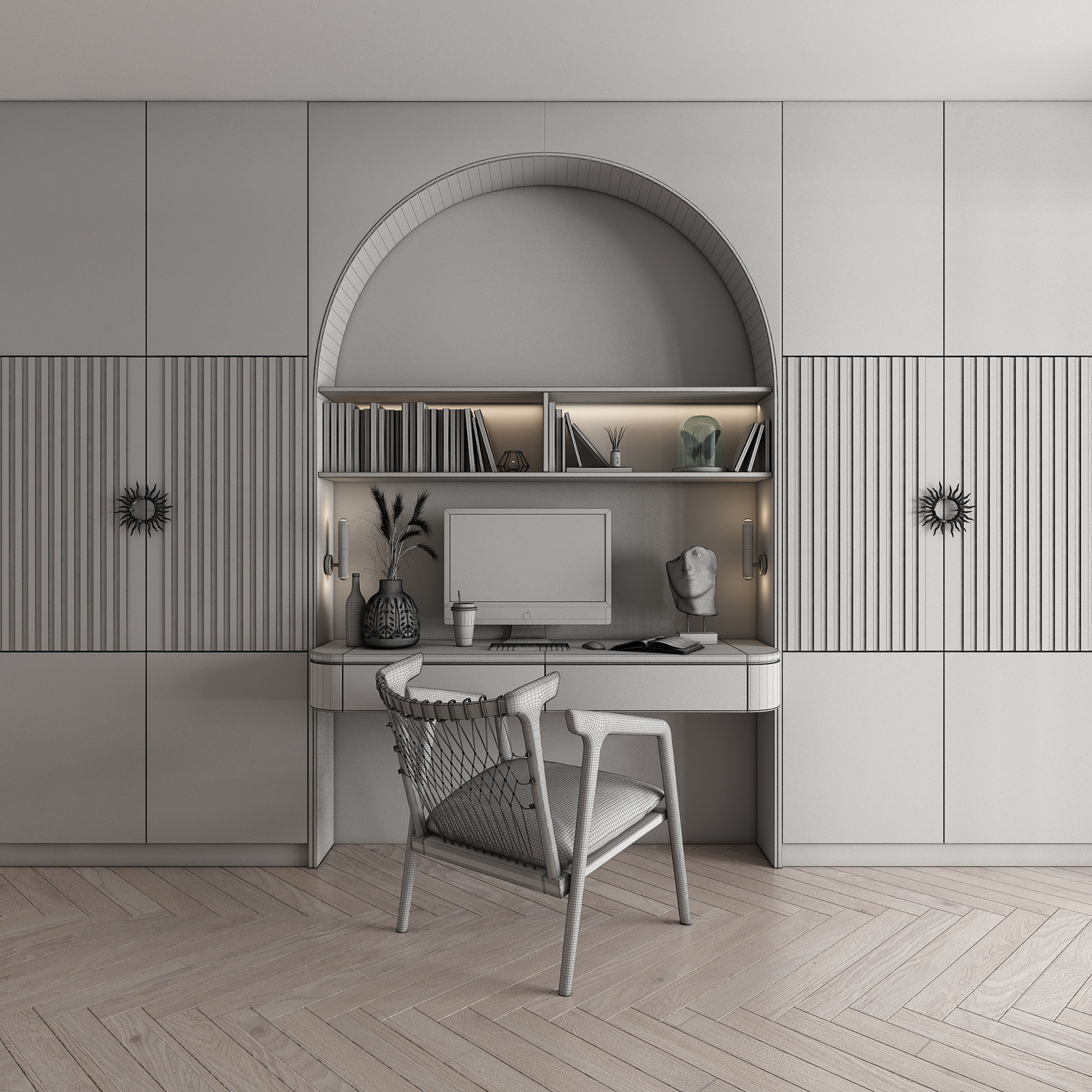 workplace decorative set - home office 3D model_3