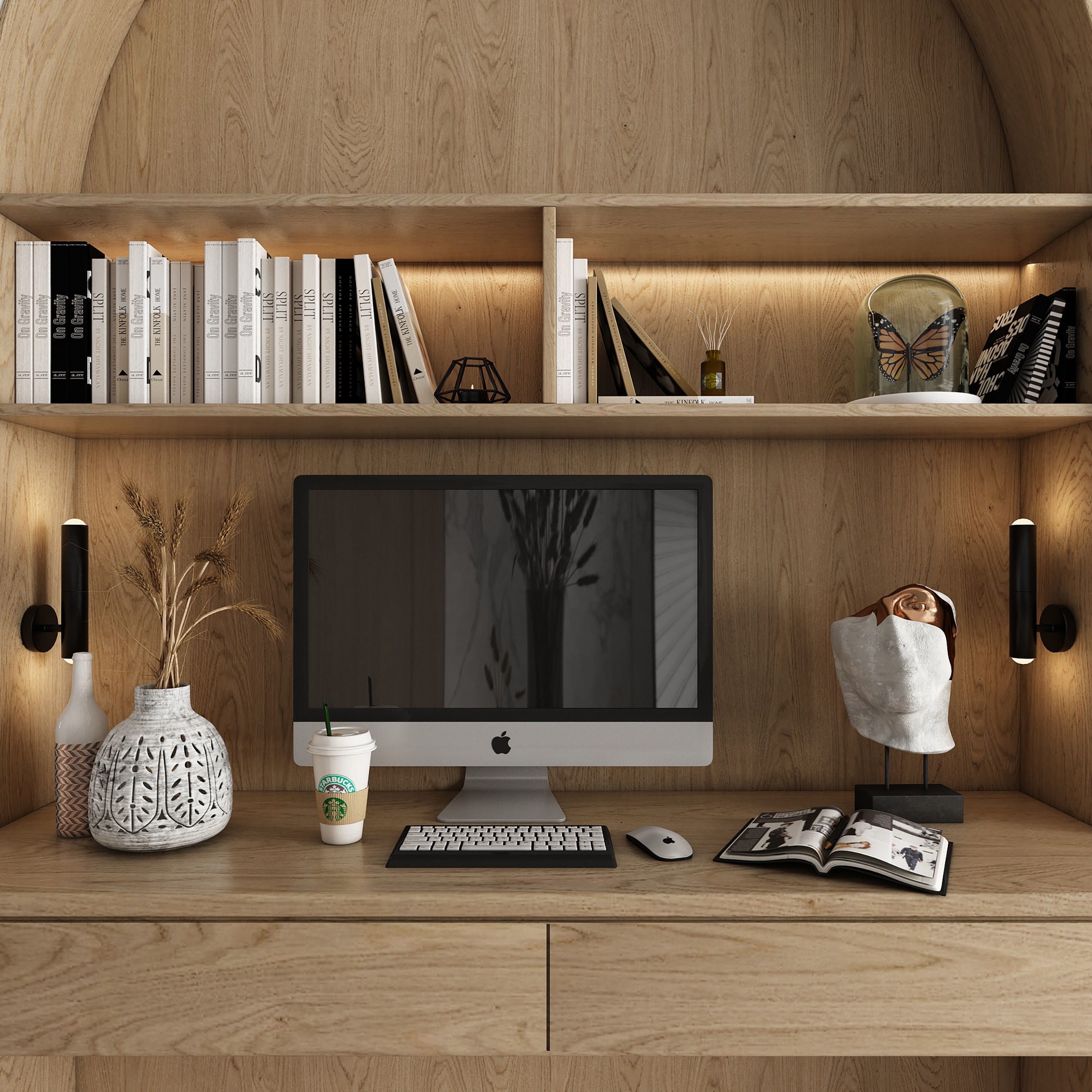 workplace decorative set - home office 3D model_1