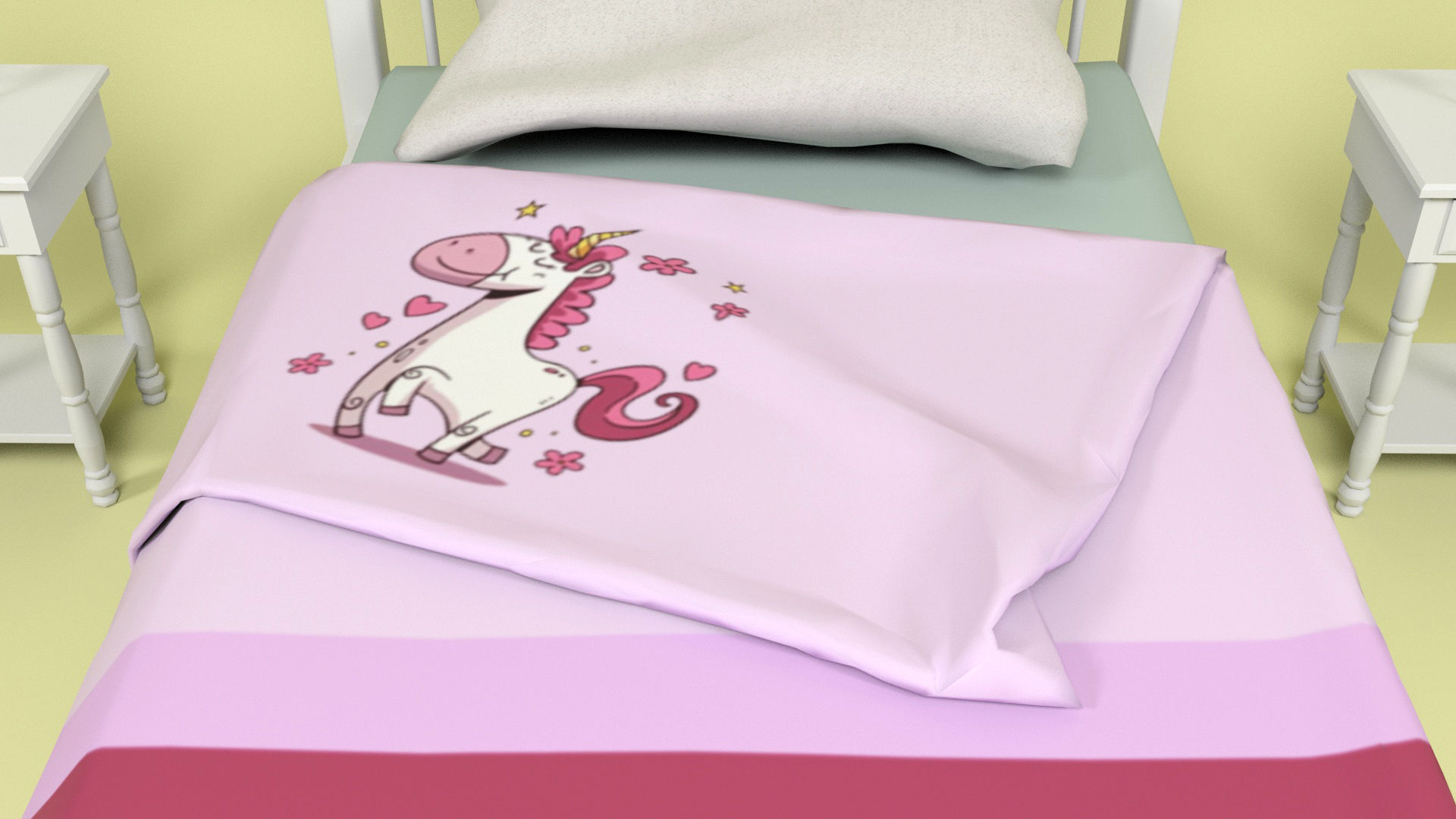 Bedroom Furniture 2 Low-poly 3D model_9