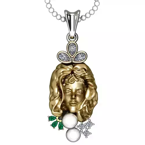 GIRL PENDANT 3D JEWELLERY FILE