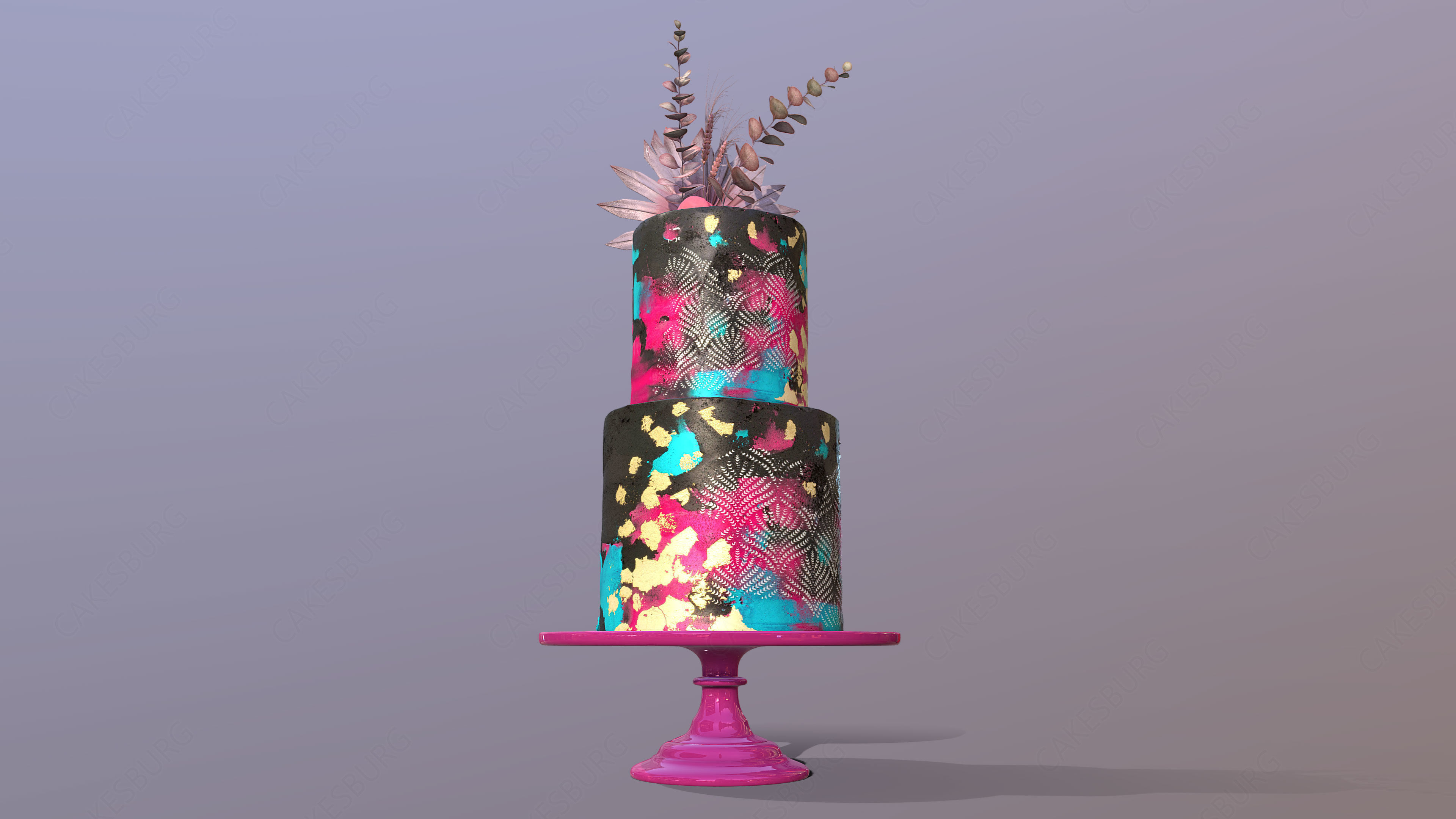Elegant Galaxy Wedding Cake Low-poly 3D model_6
