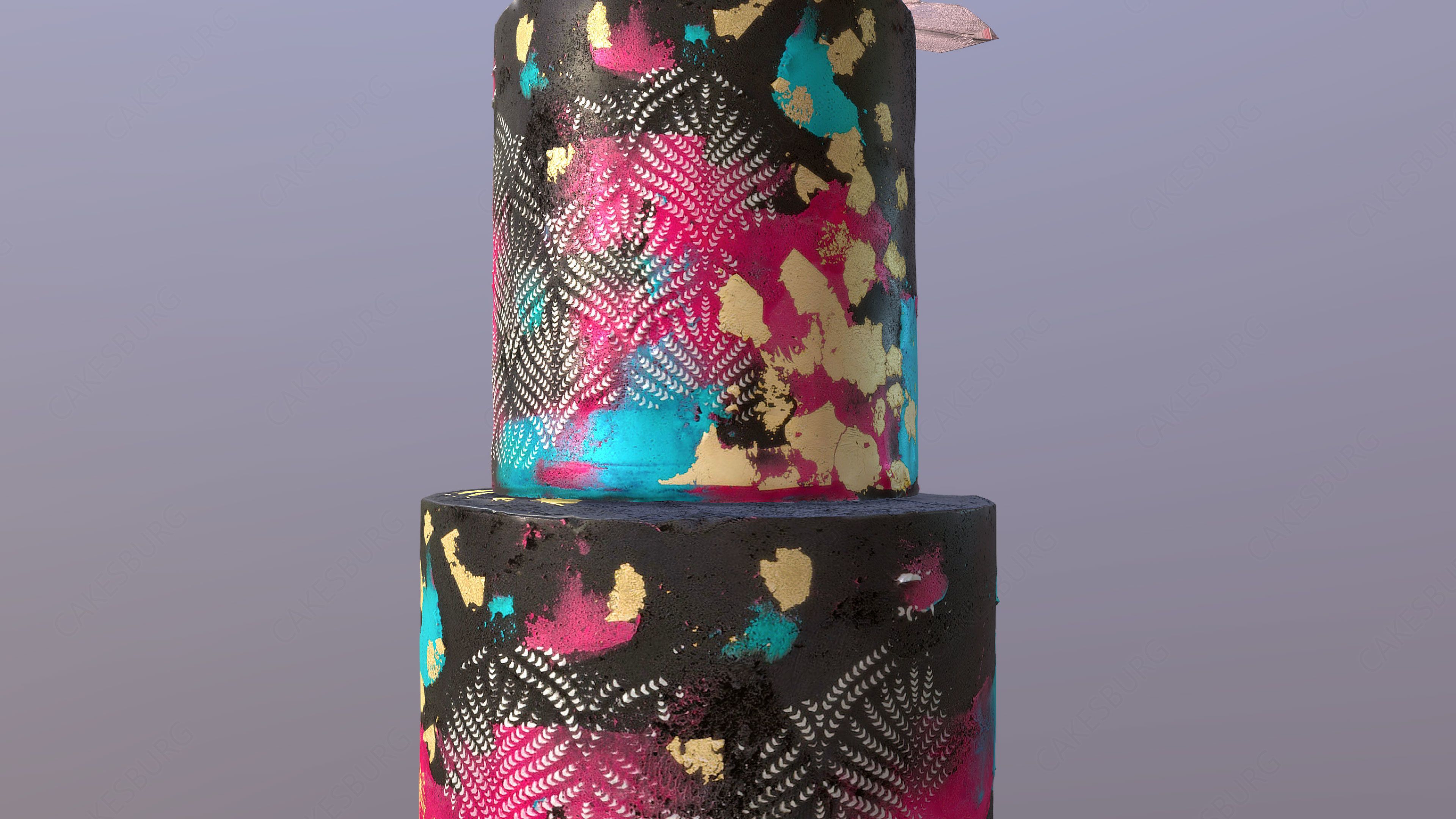 Elegant Galaxy Wedding Cake Low-poly 3D model_9