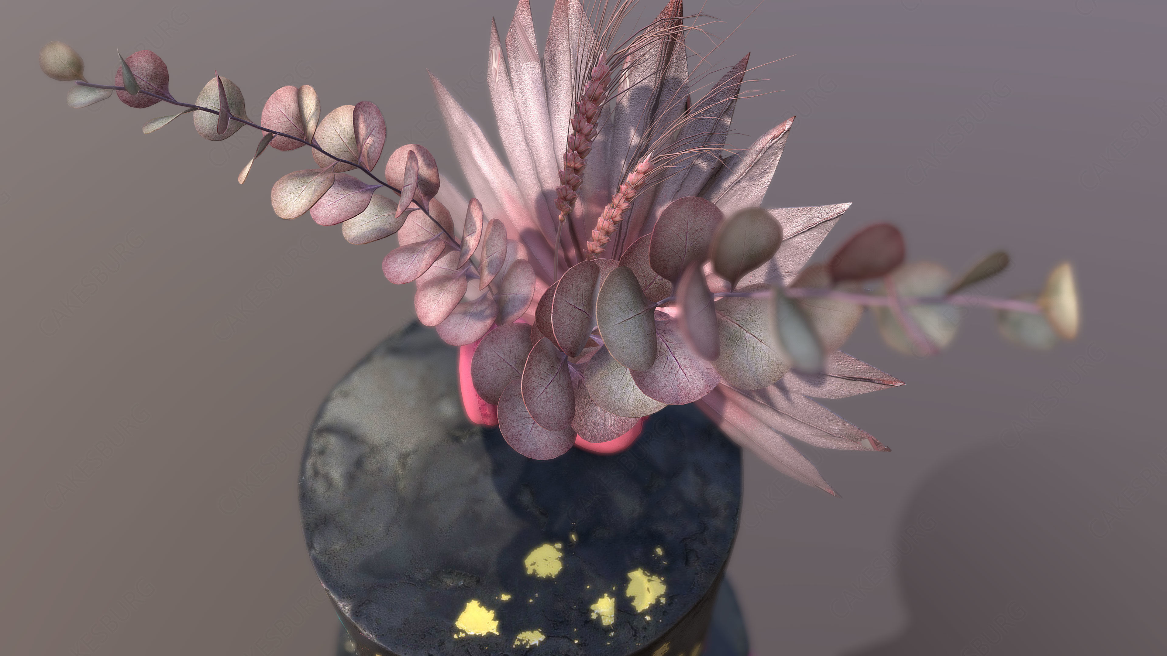 Elegant Galaxy Wedding Cake Low-poly 3D model_8