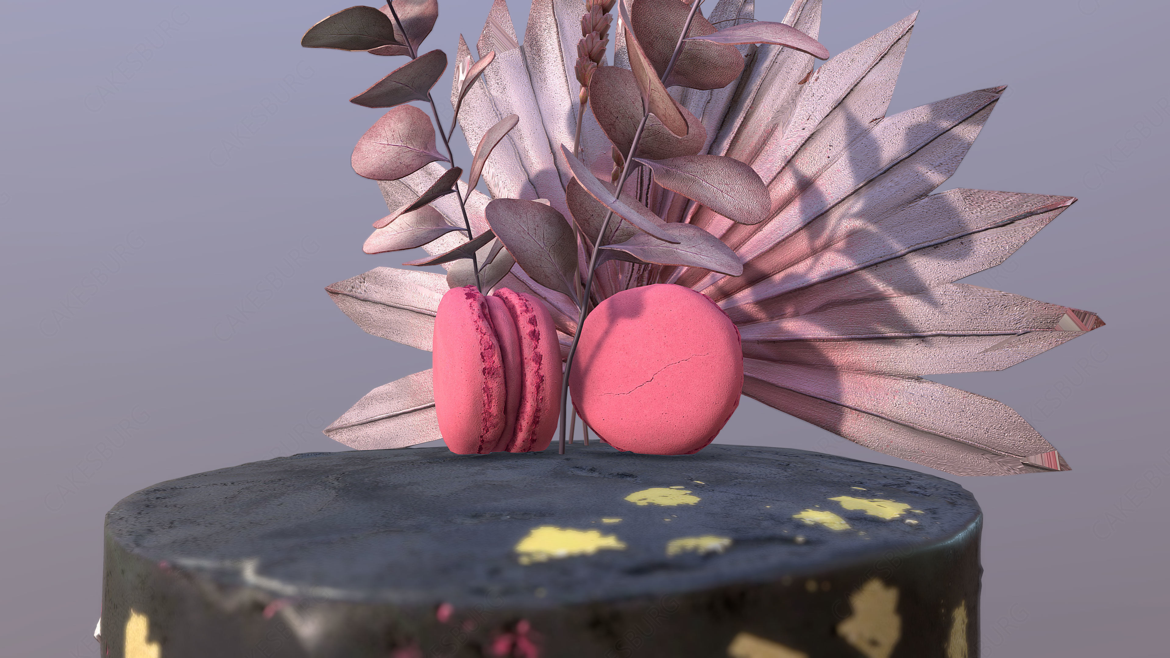 Elegant Galaxy Wedding Cake Low-poly 3D model_5