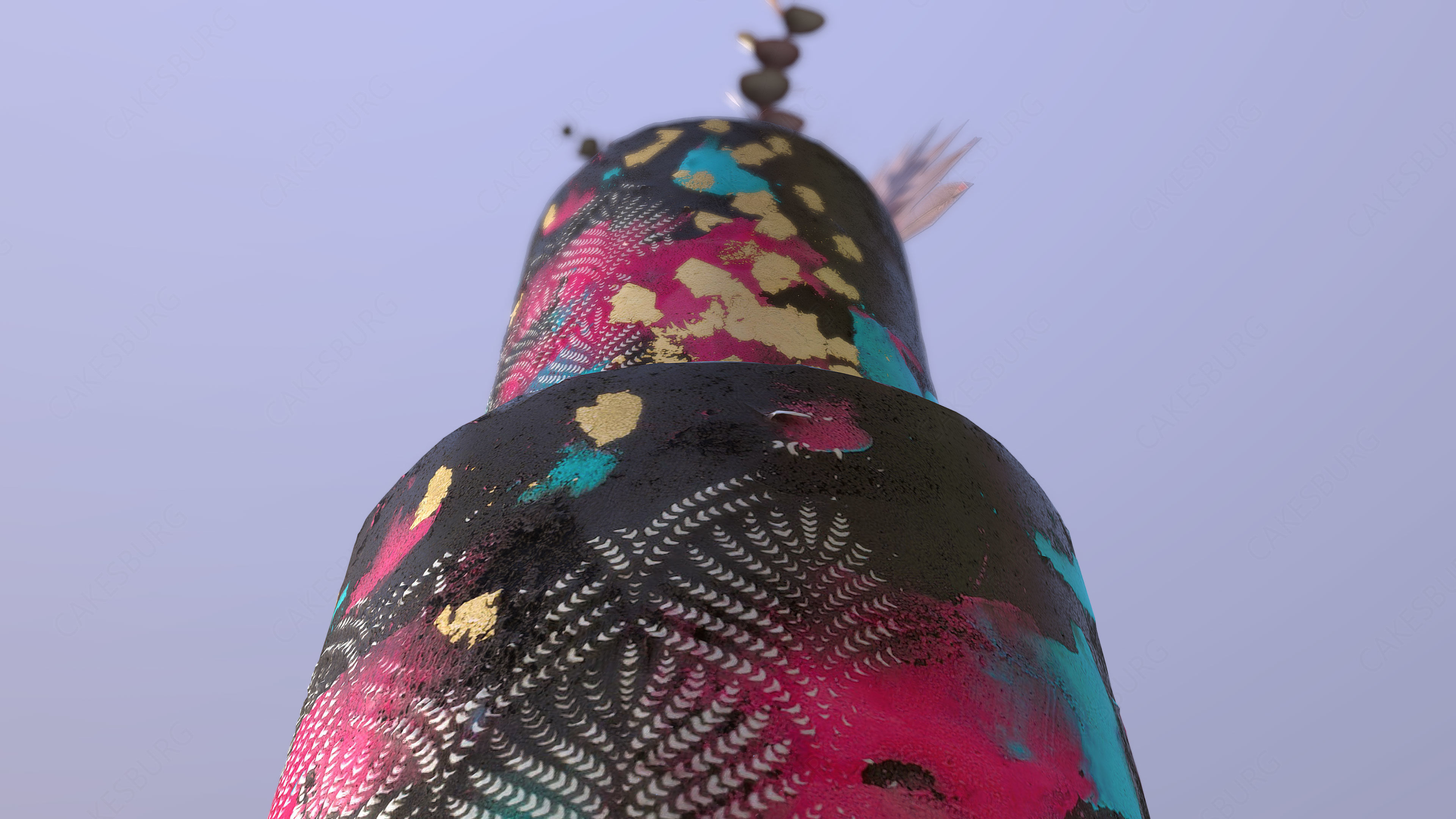 Elegant Galaxy Wedding Cake Low-poly 3D model_4