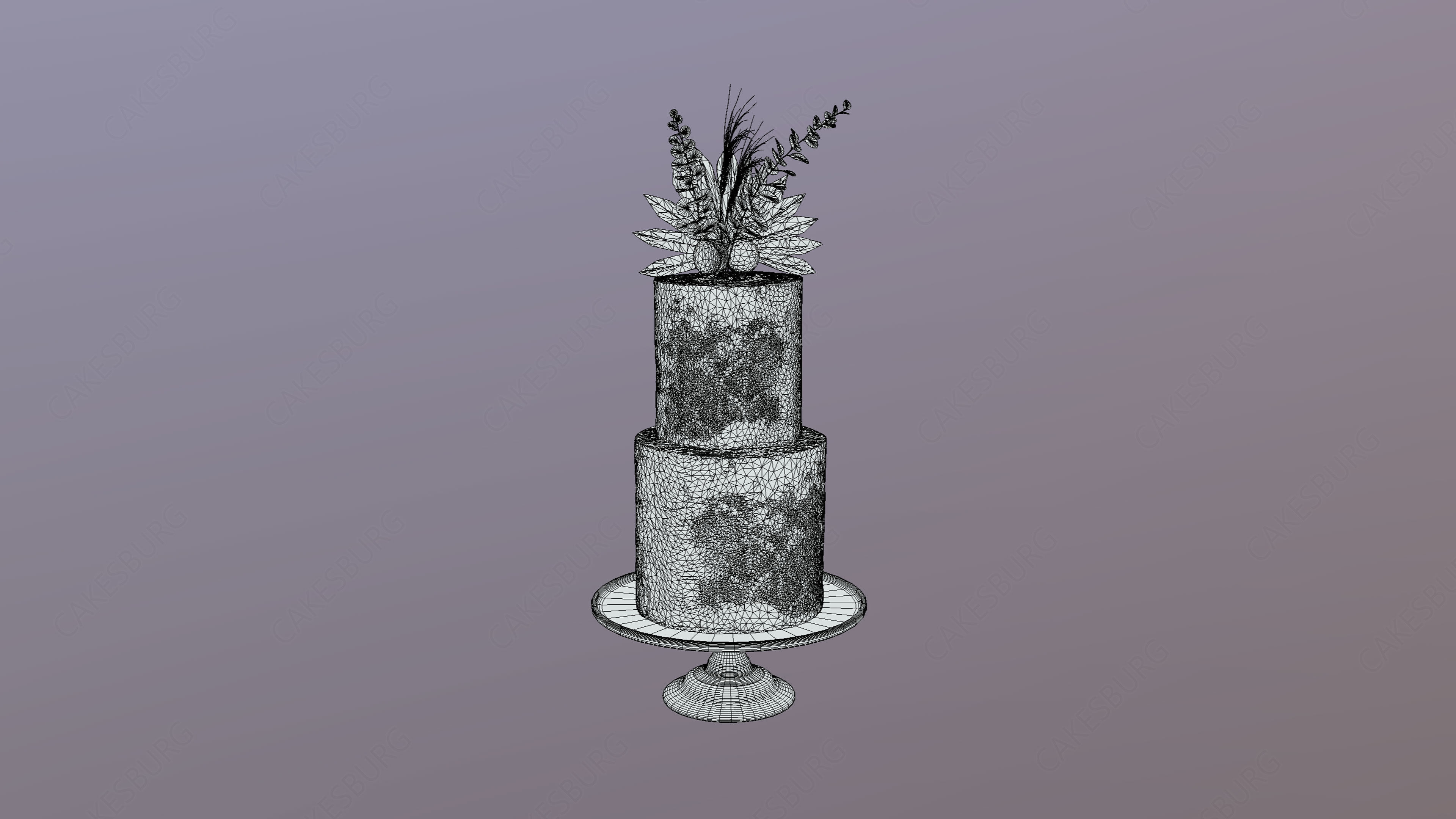Elegant Galaxy Wedding Cake Low-poly 3D model_11