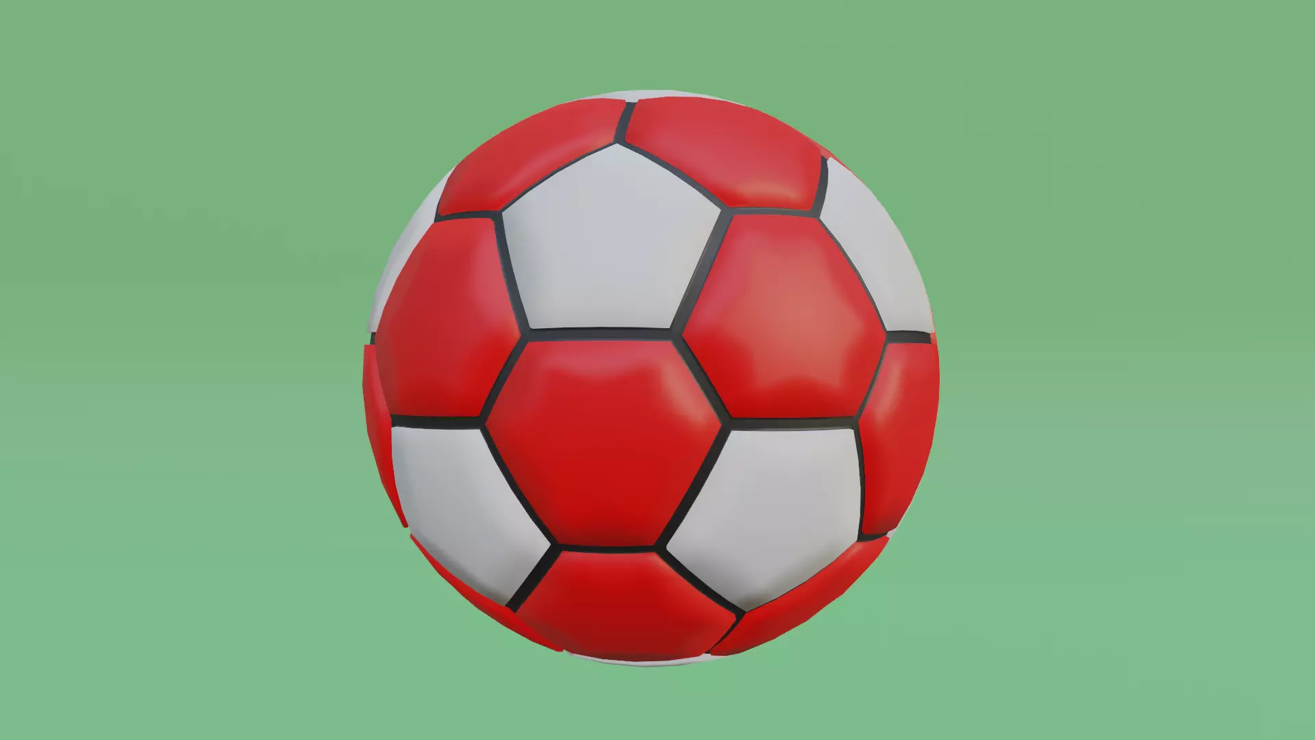 Red Soccer Ball Low-poly 3D model