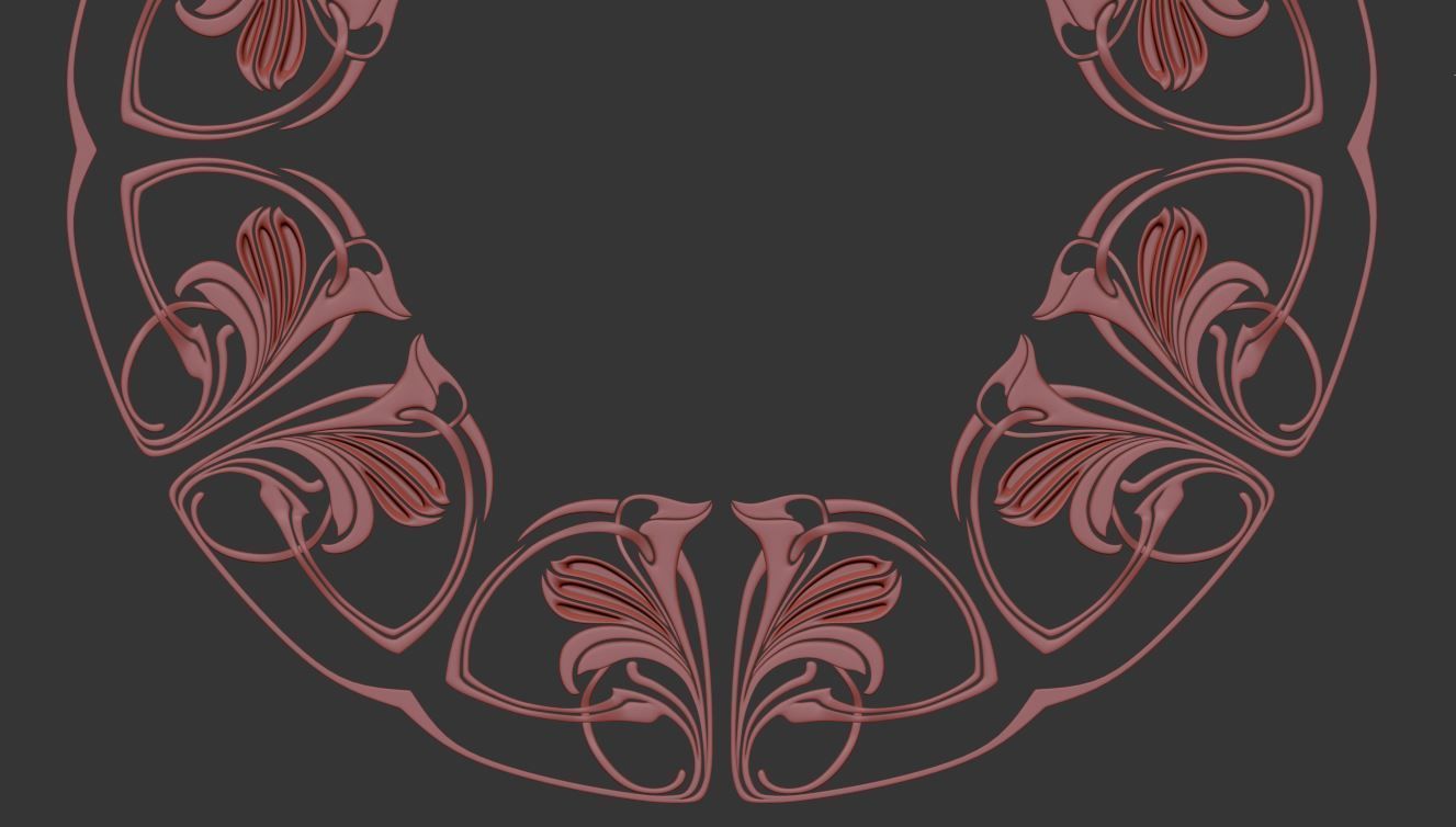 3D model Art Nouveau circle frame VR / AR / lowpoly CGTrader