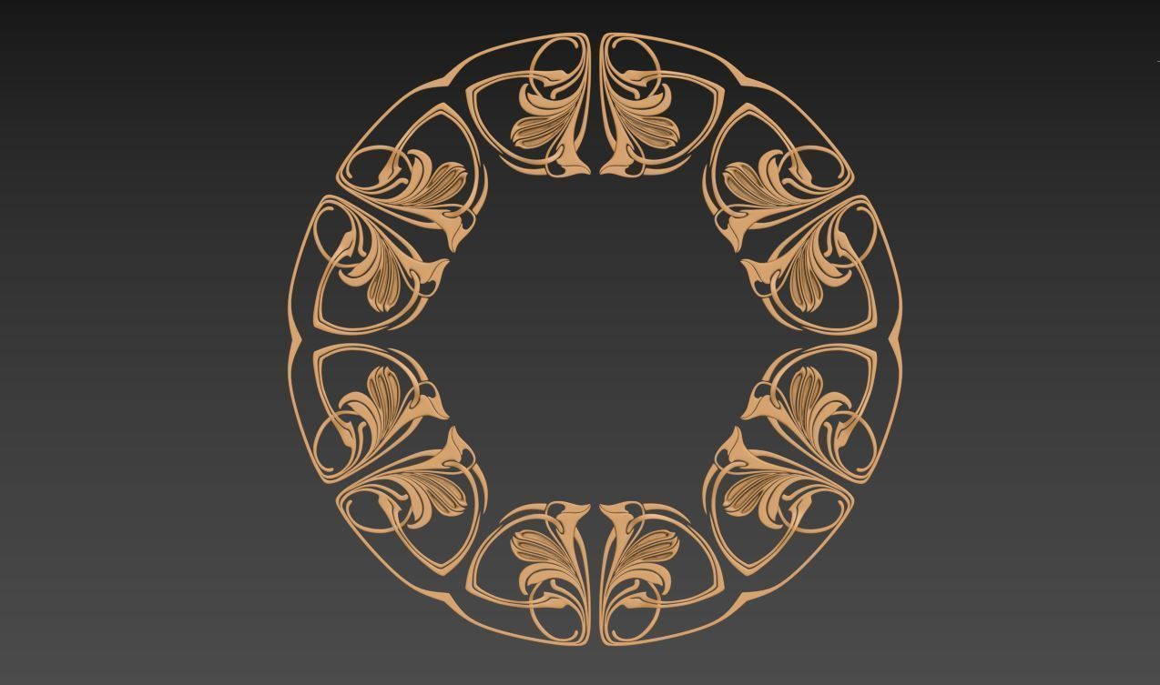 3D model Art Nouveau circle frame VR / AR / lowpoly CGTrader