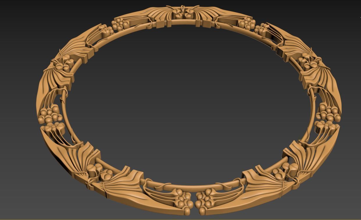 Art Nouveau circle frame 2 3D model 3D printable CGTrader