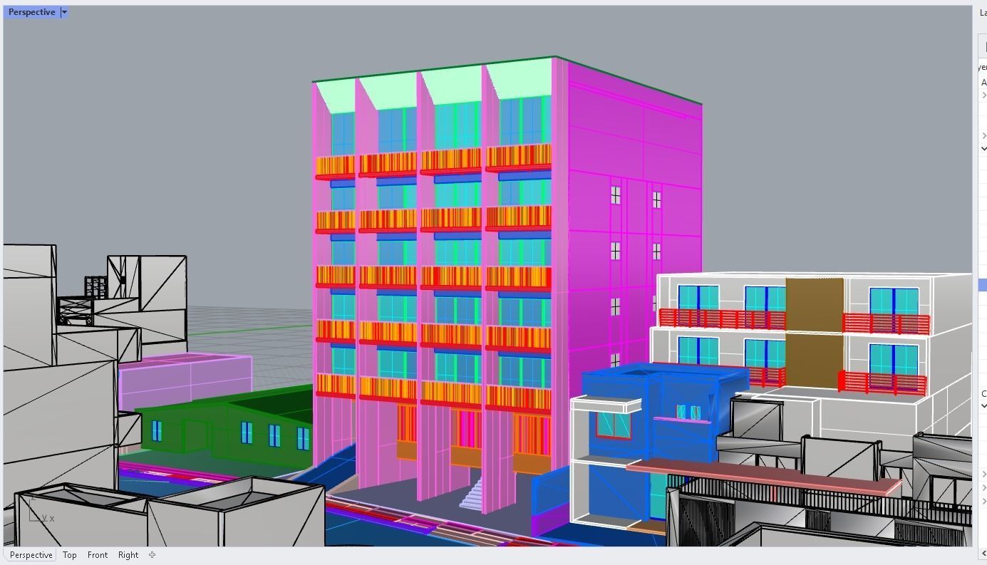 Apartments Building 3D model_10