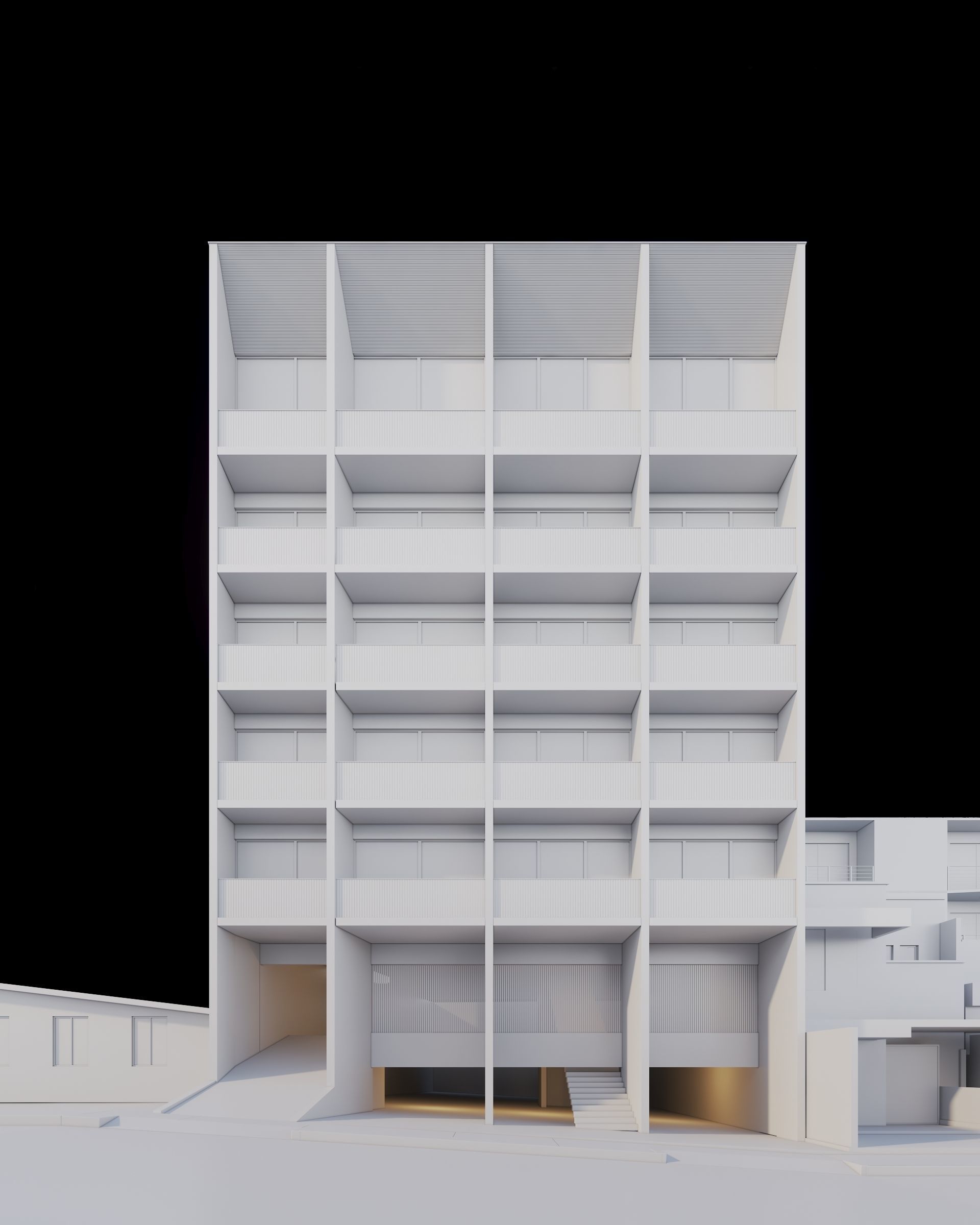 Apartments Building 3D model_6