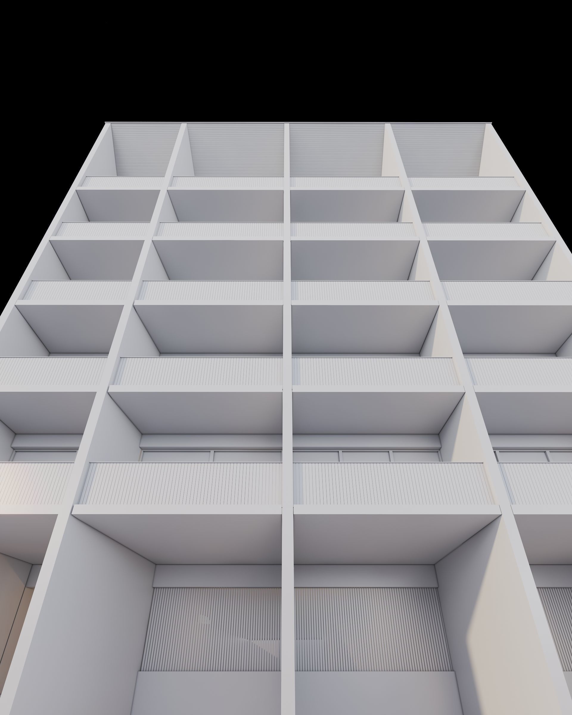 Apartments Building 3D model_7