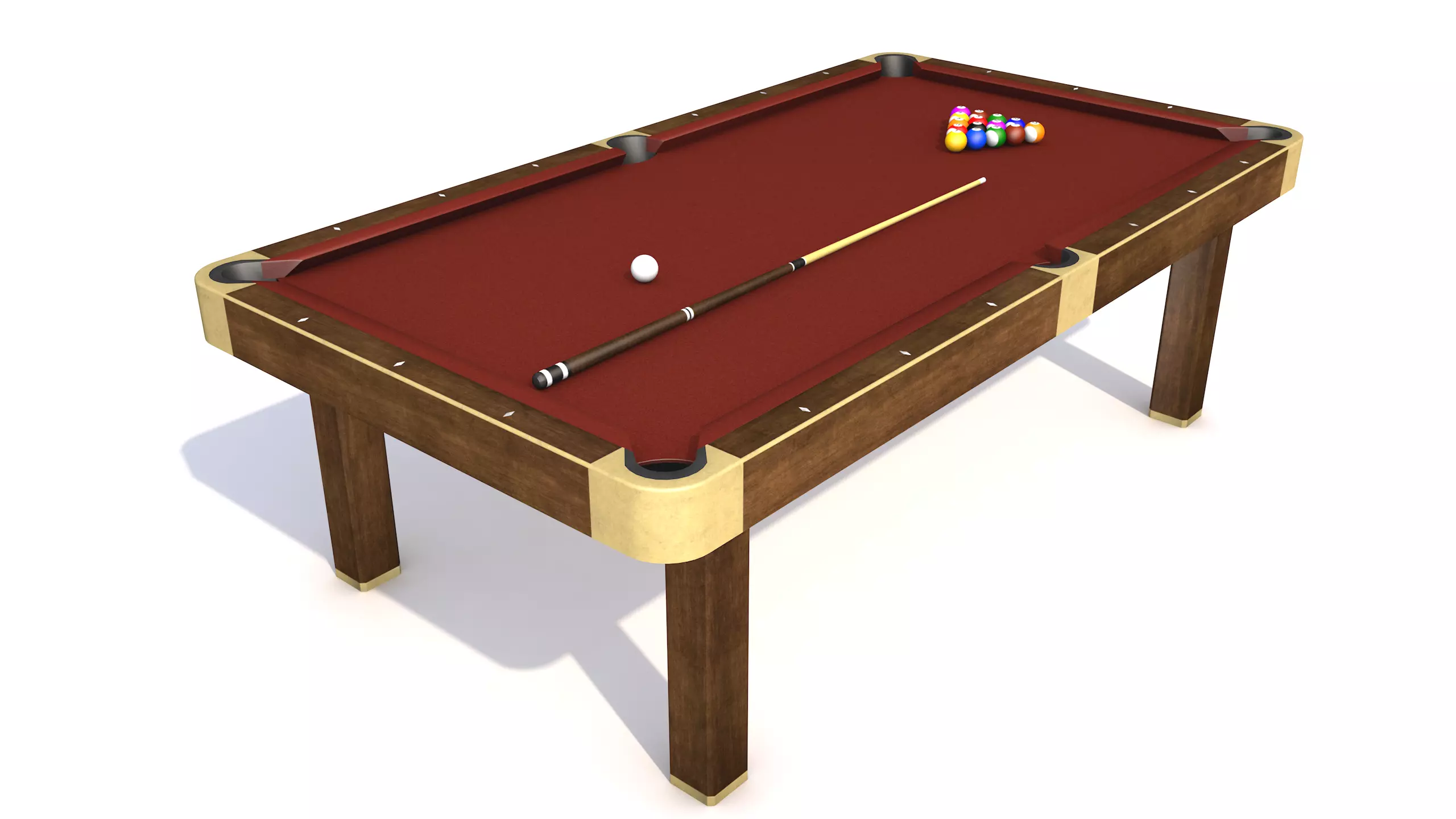 Billiard Pool Table Low-poly 3D model_0