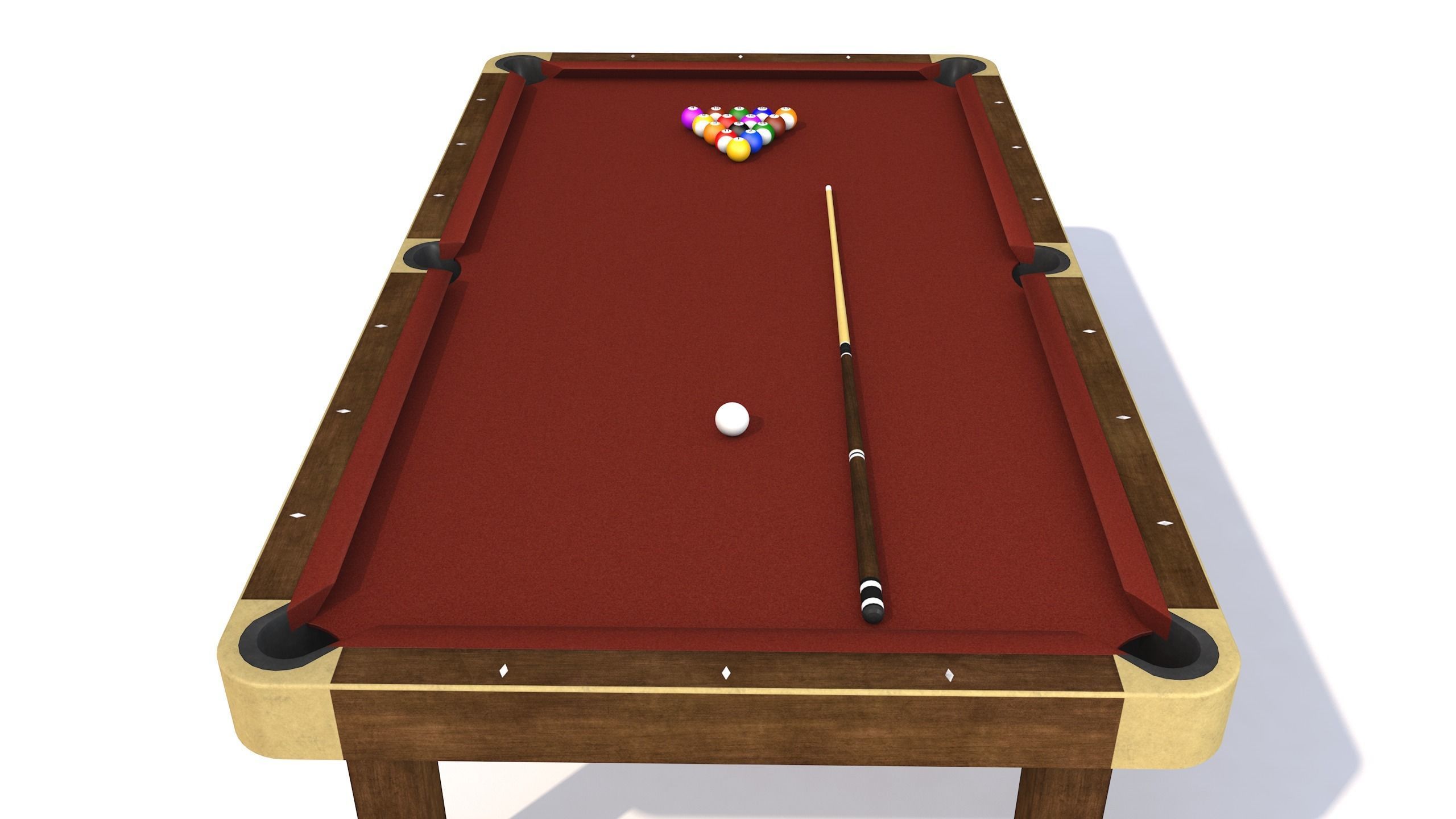 Billiard Pool Table Low-poly 3D model_2