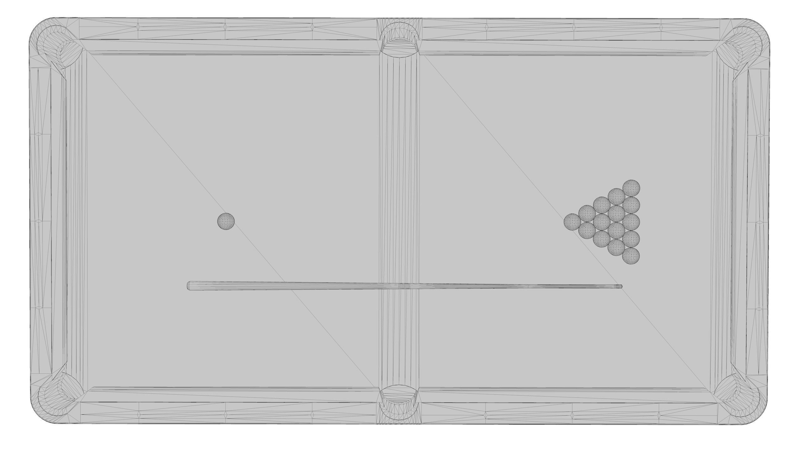Billiard Pool Table Low-poly 3D model_9