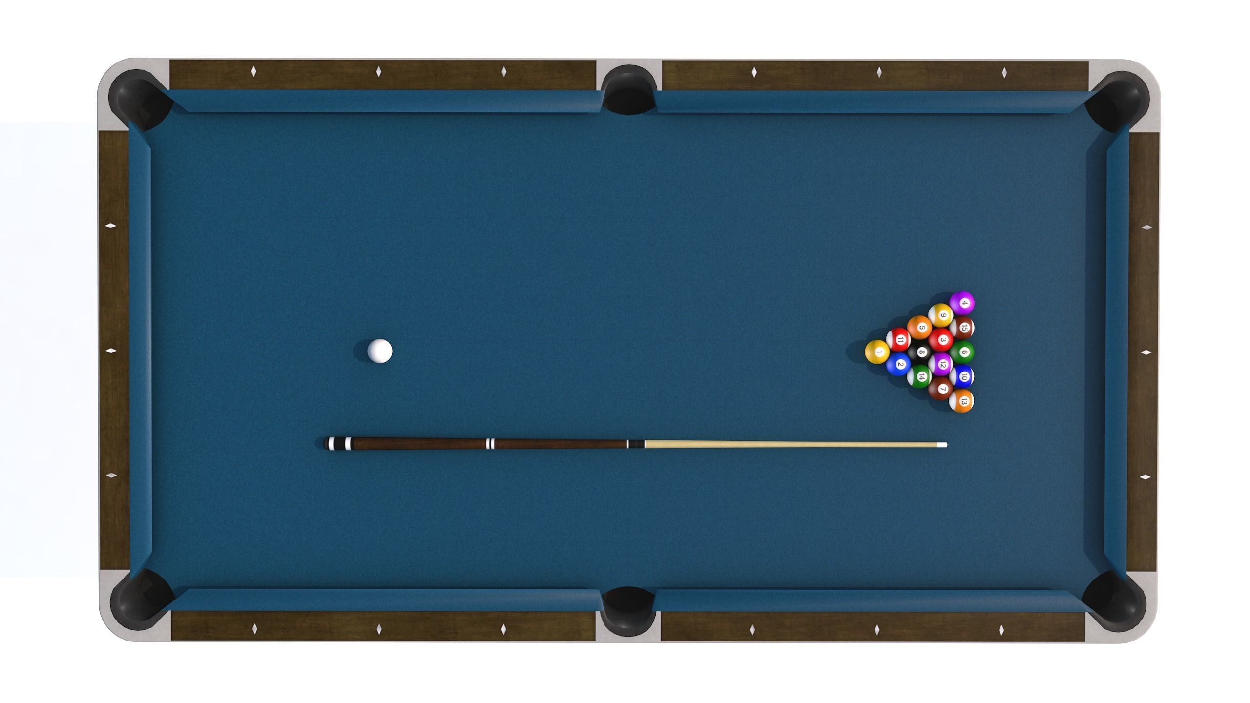 Billiard Pool Table Low-poly 3D model_7