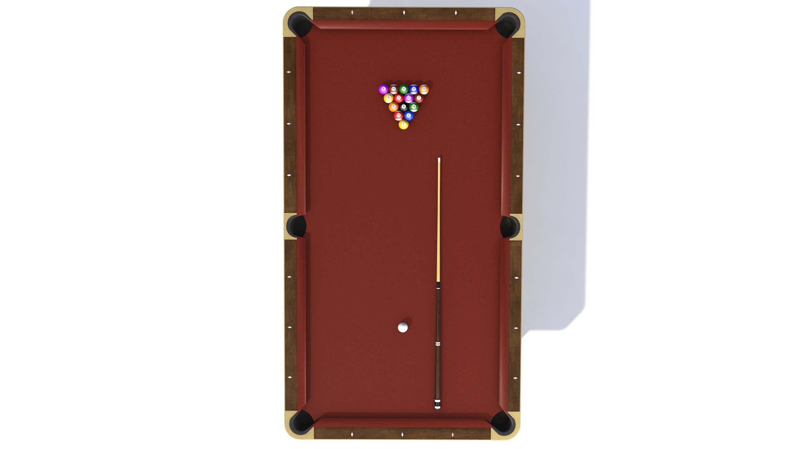Billiard Pool Table Low-poly 3D model_5